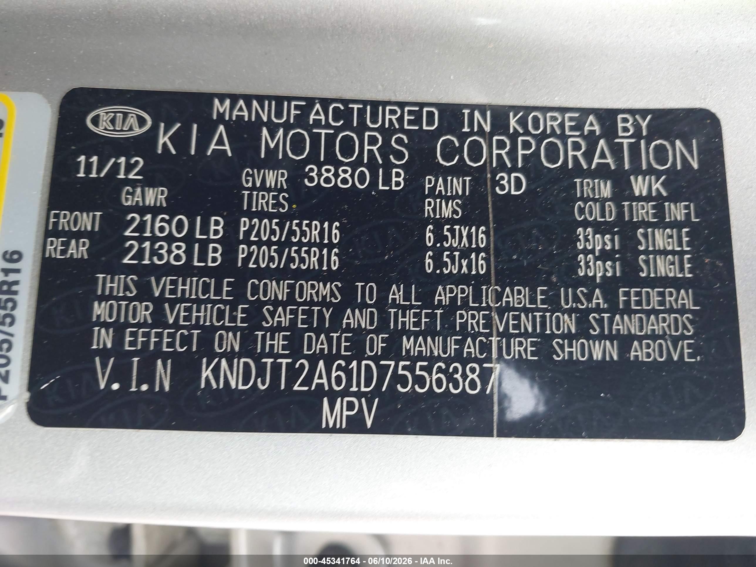 2013 Kia Soul + Silver vin: KNDJT2A61D7556387