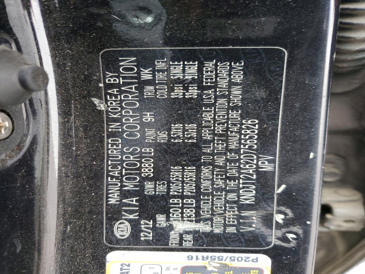 2013 Kia Soul Black vin: KNDJT2A62D7565826