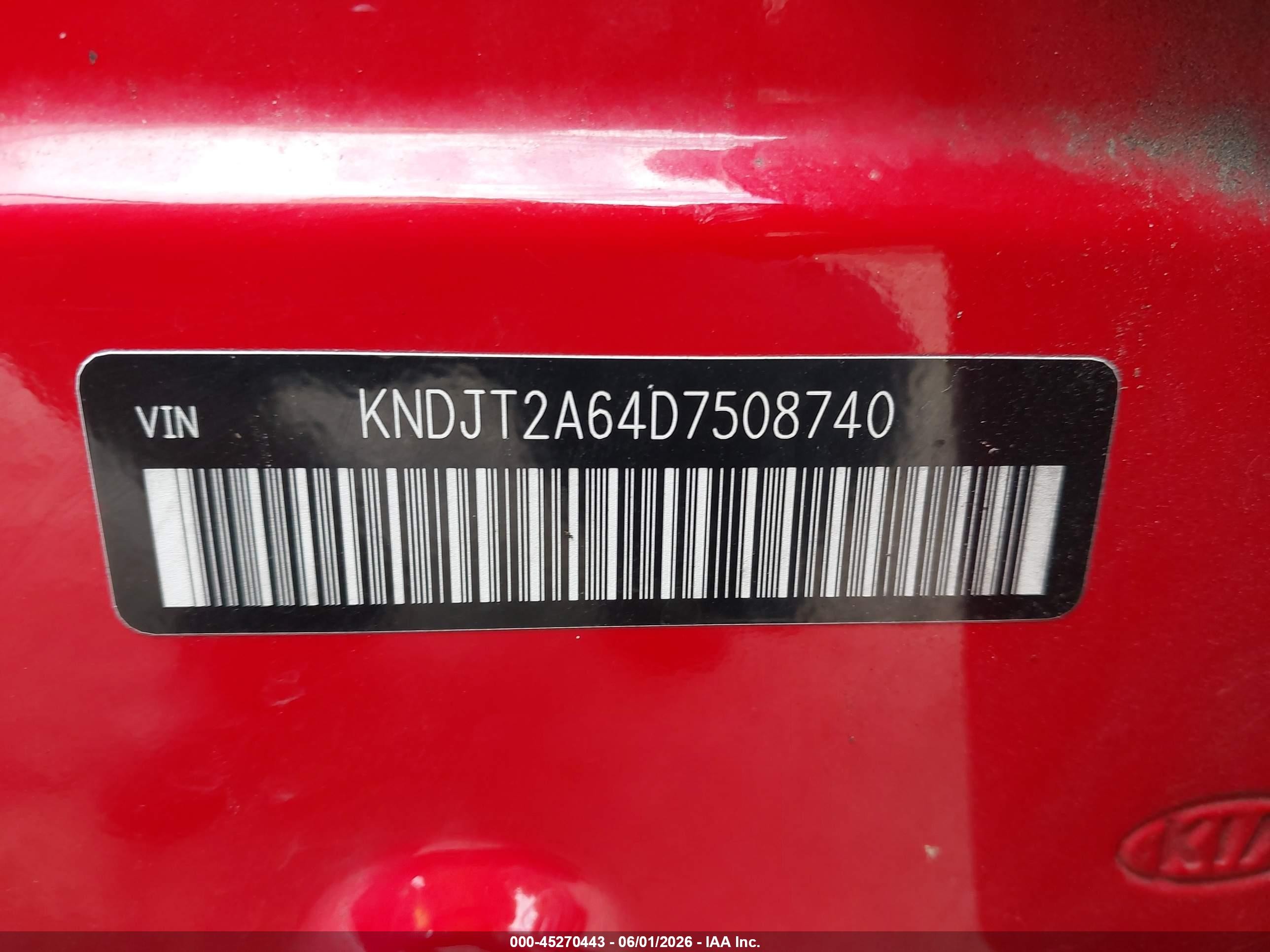 2013 Kia Soul + Red vin: KNDJT2A64D7508740