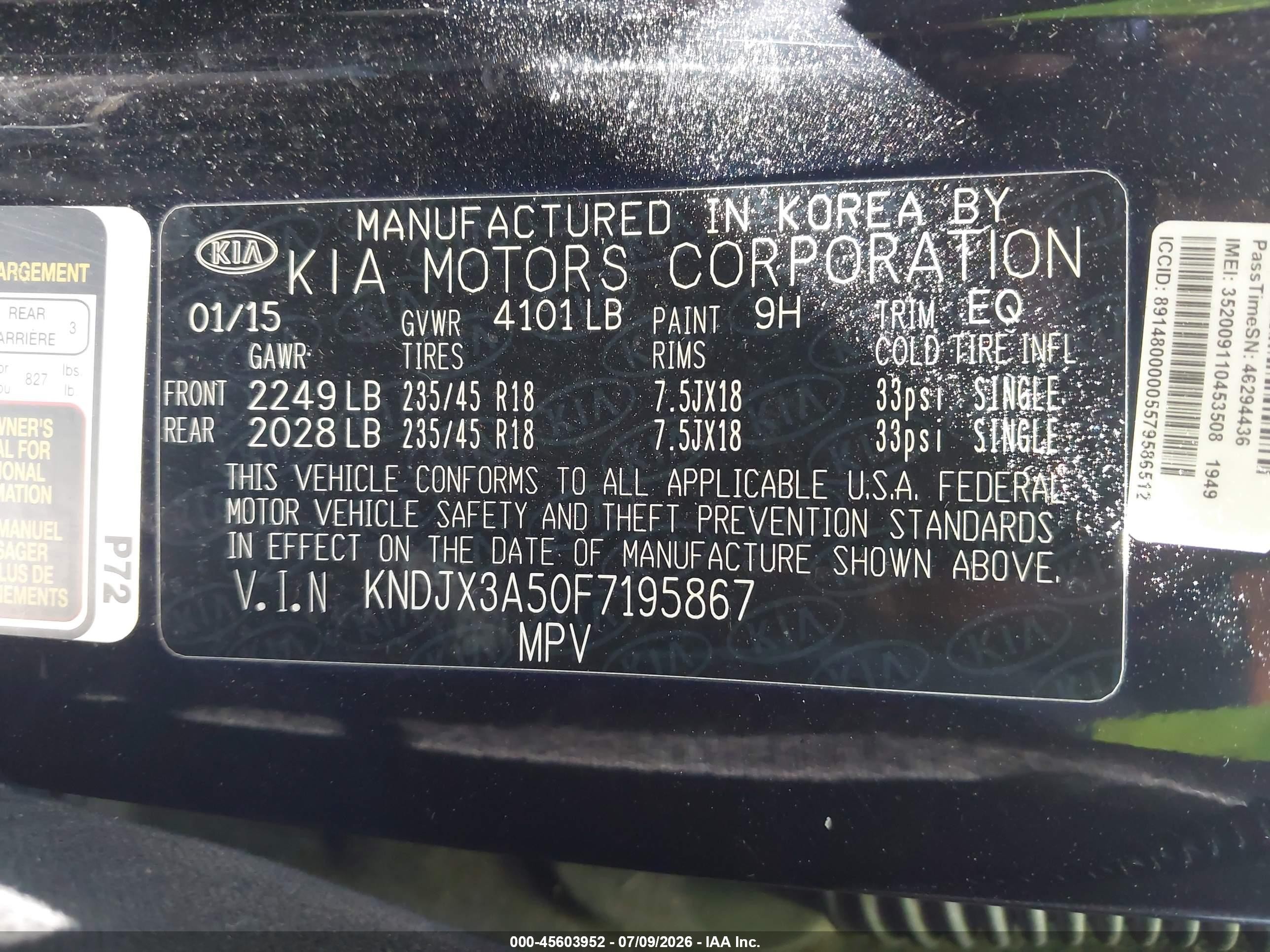 2015 Kia Soul ! Black vin: KNDJX3A50F7195867