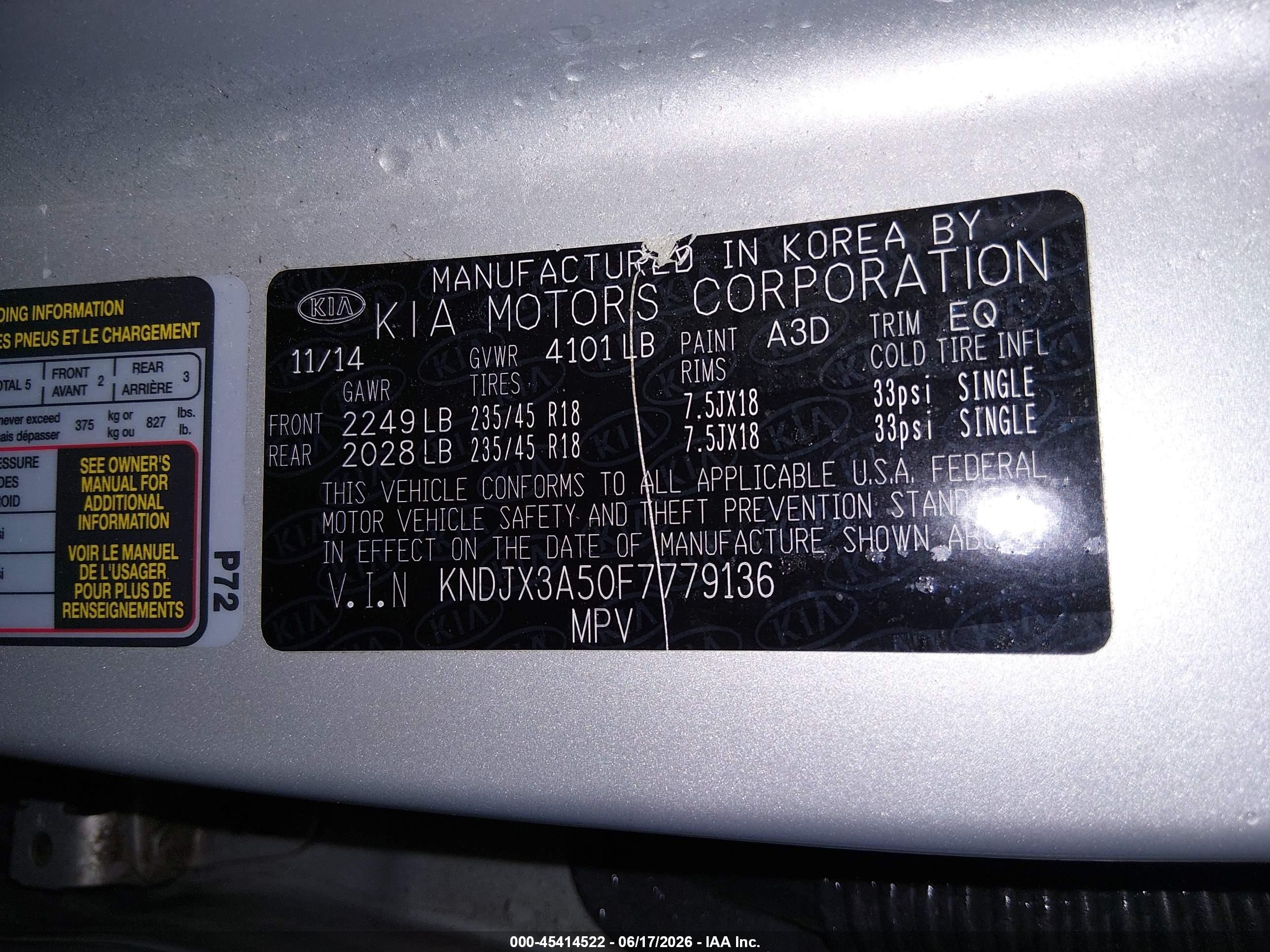 2015 Kia Soul ! Silver vin: KNDJX3A50F7779136