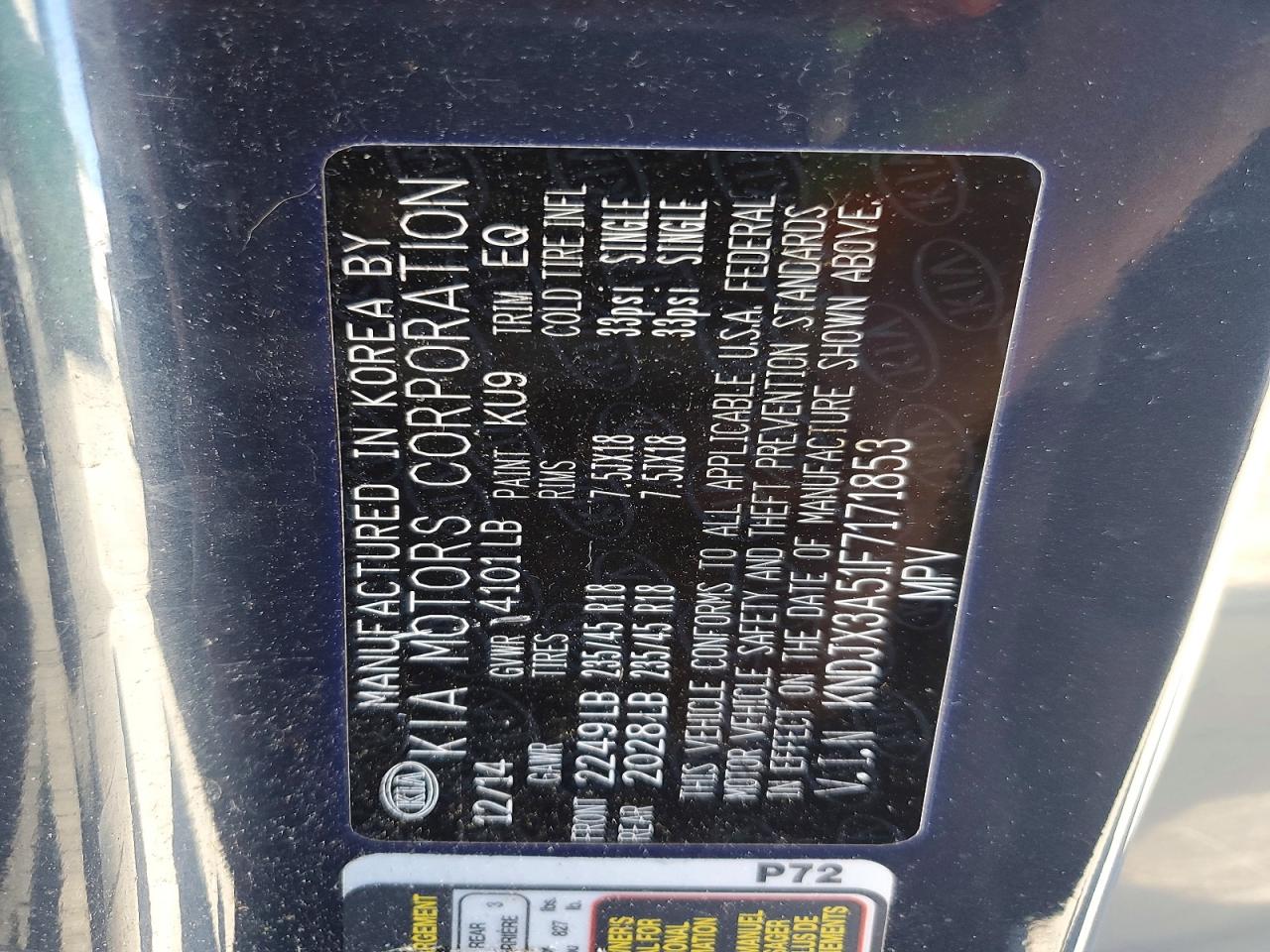 2015 Kia Soul ! Blue vin: KNDJX3A51F7171853