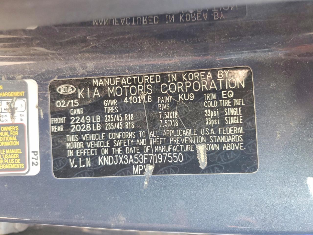 2015 Kia Soul ! Gray vin: KNDJX3A53F7197550