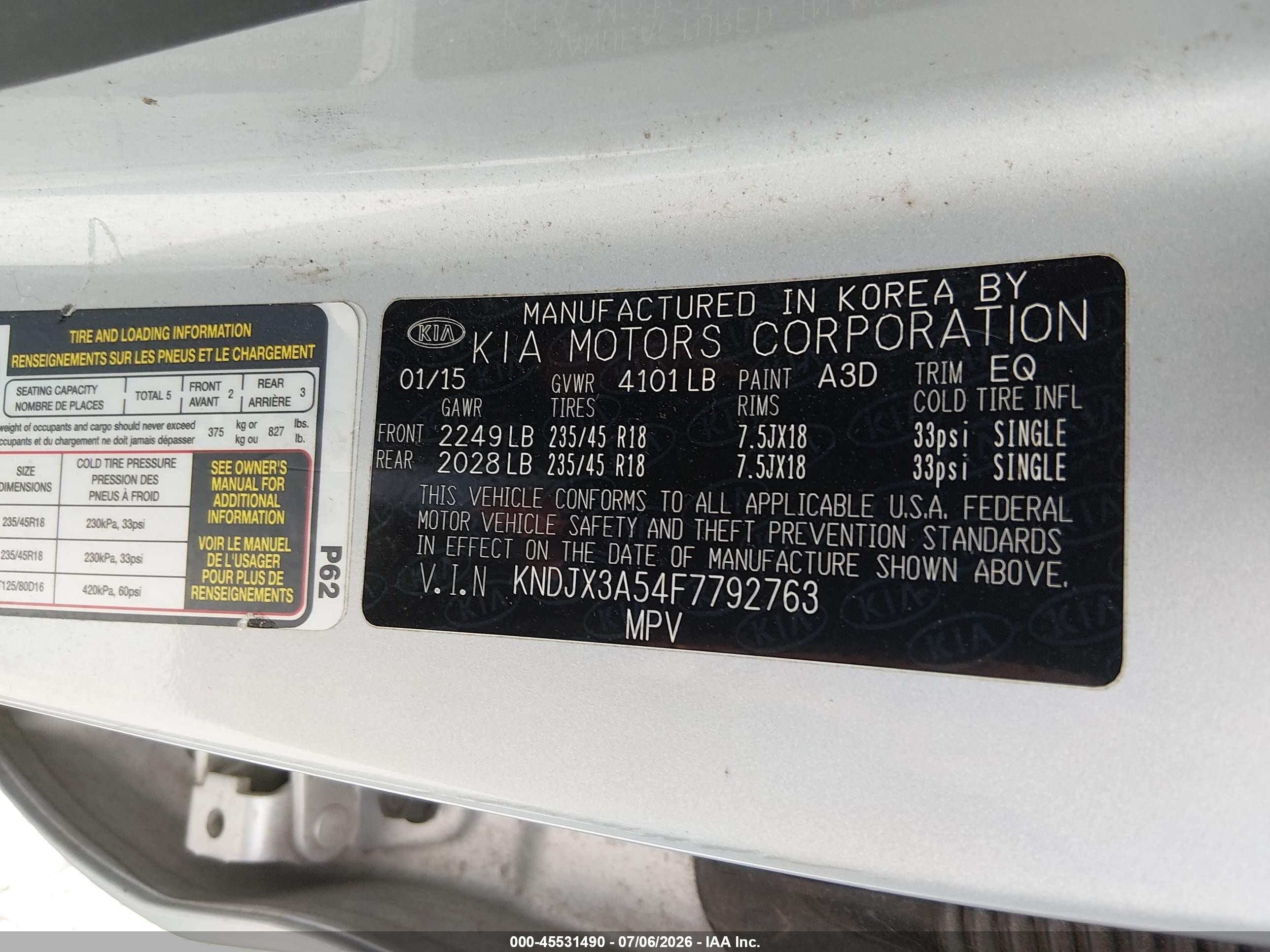 2015 Kia Soul ! Silver vin: KNDJX3A54F7792763