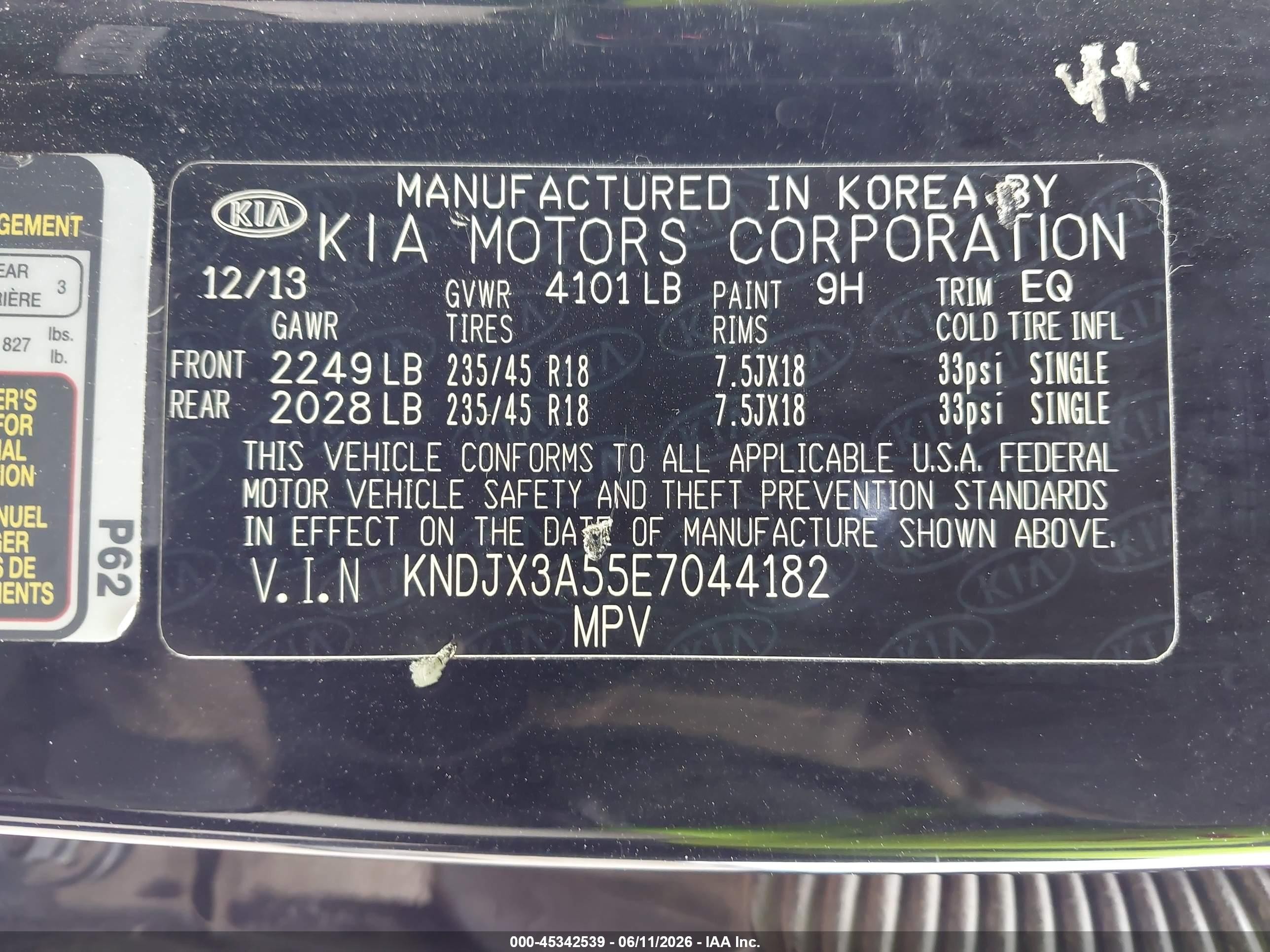 2014 Kia Soul ! Black vin: KNDJX3A55E7044182