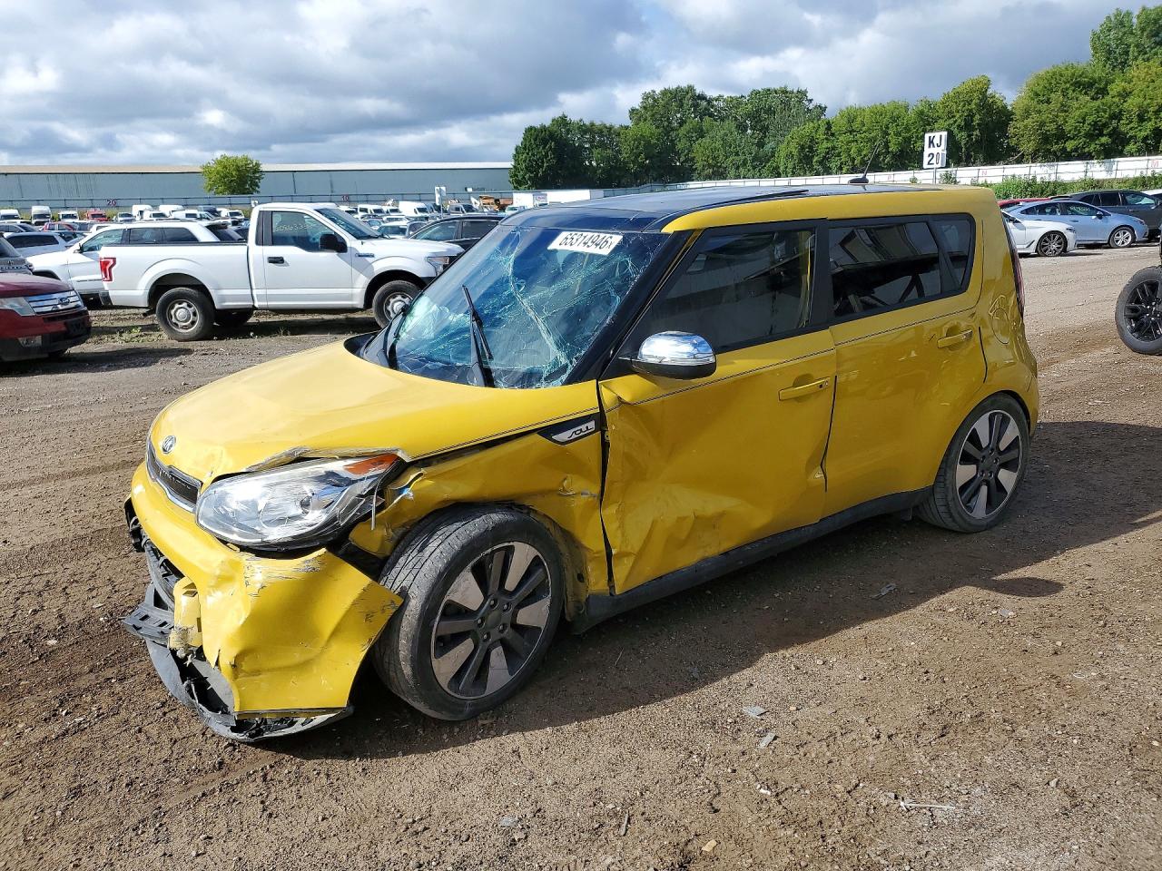 2015 Kia Soul ! Yellow vin: KNDJX3A56F7197980