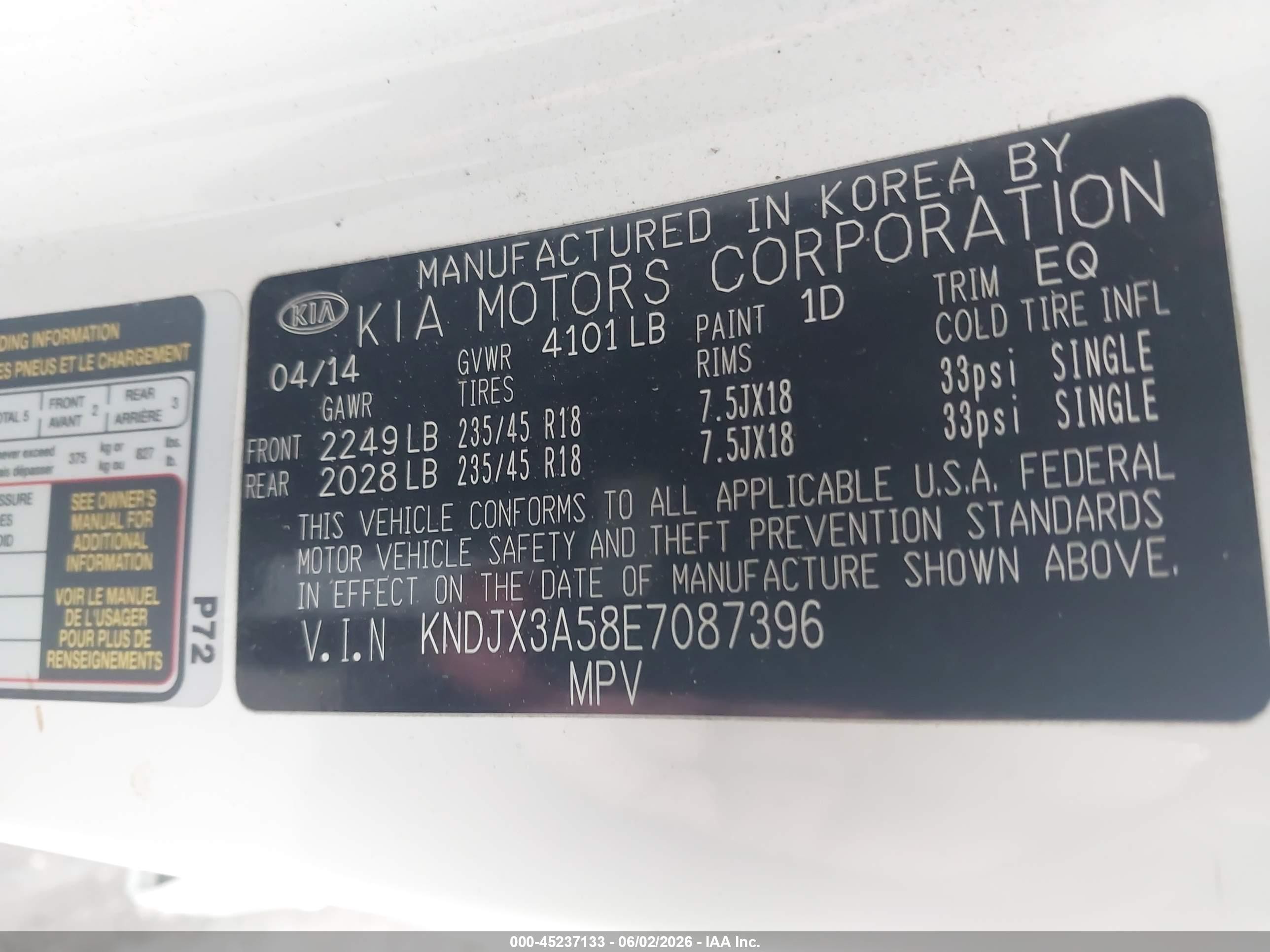 2014 Kia Soul ! White vin: KNDJX3A58E7087396