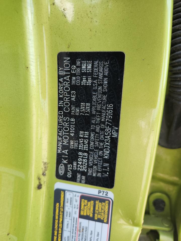 2015 Kia Soul ! Green vin: KNDJX3A58F7791616