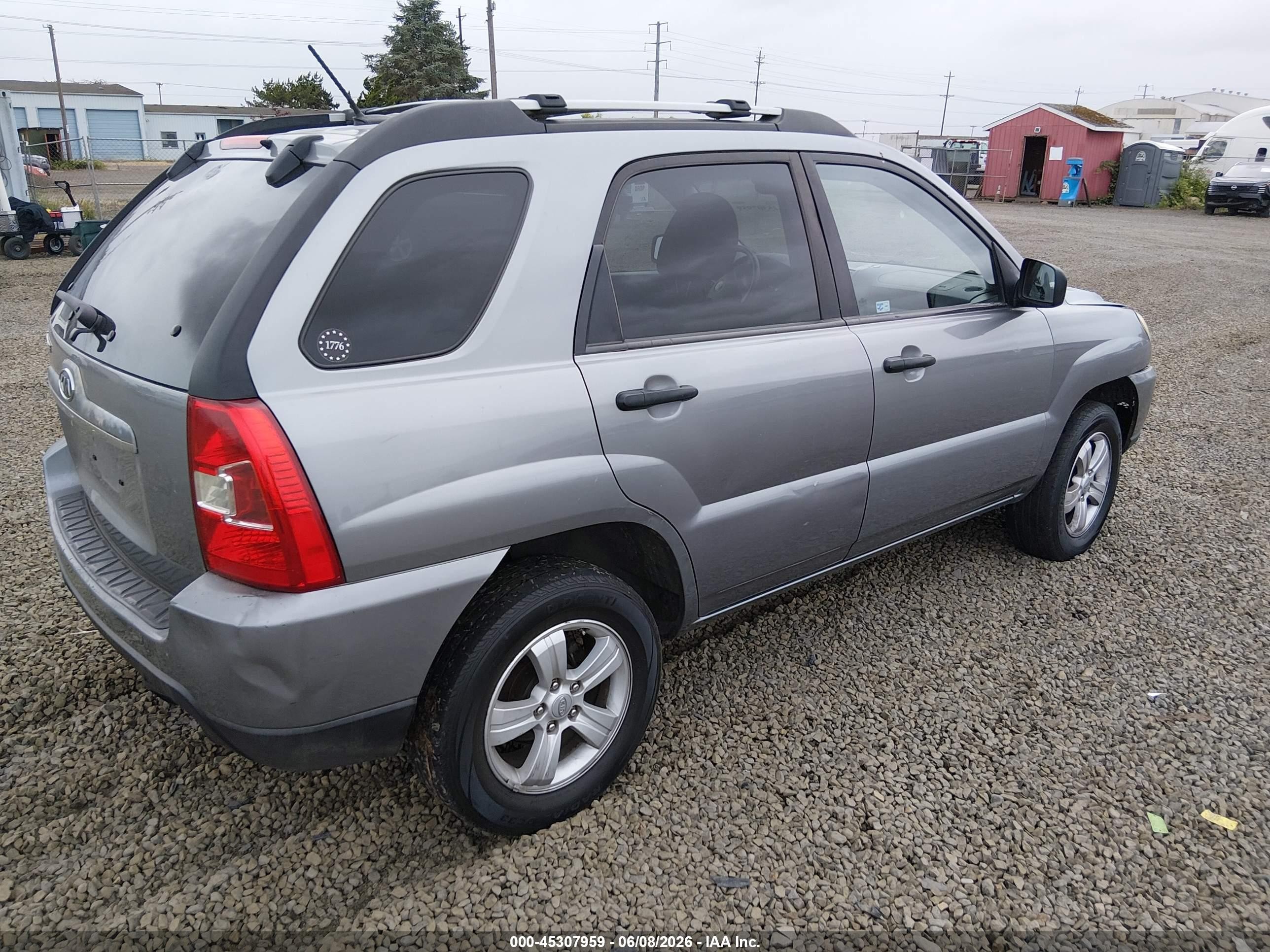 2010 Kia Sportage Lx Gray vin: KNDKG3A41A7693595