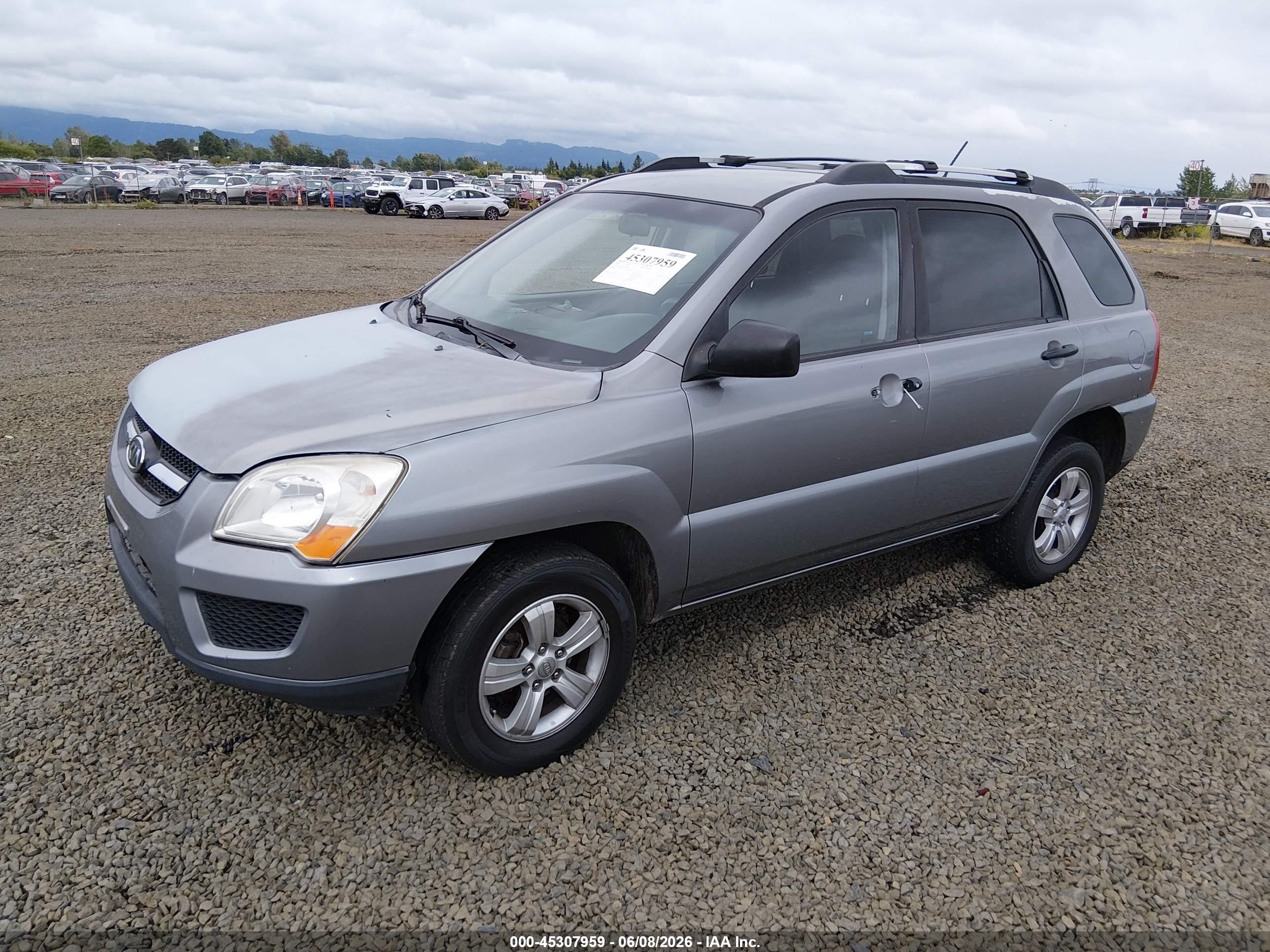 2010 Kia Sportage Lx Gray vin: KNDKG3A41A7693595
