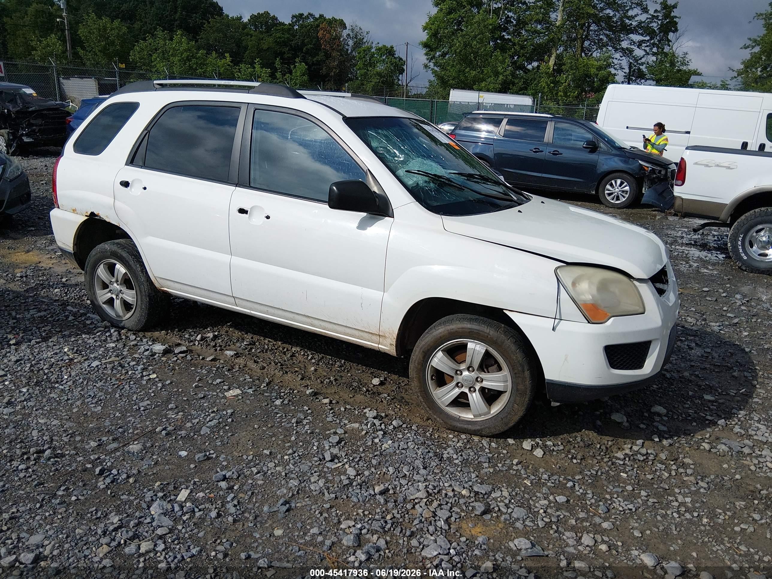 2010 Kia Sportage Lx White vin: KNDKG3A41A7726725
