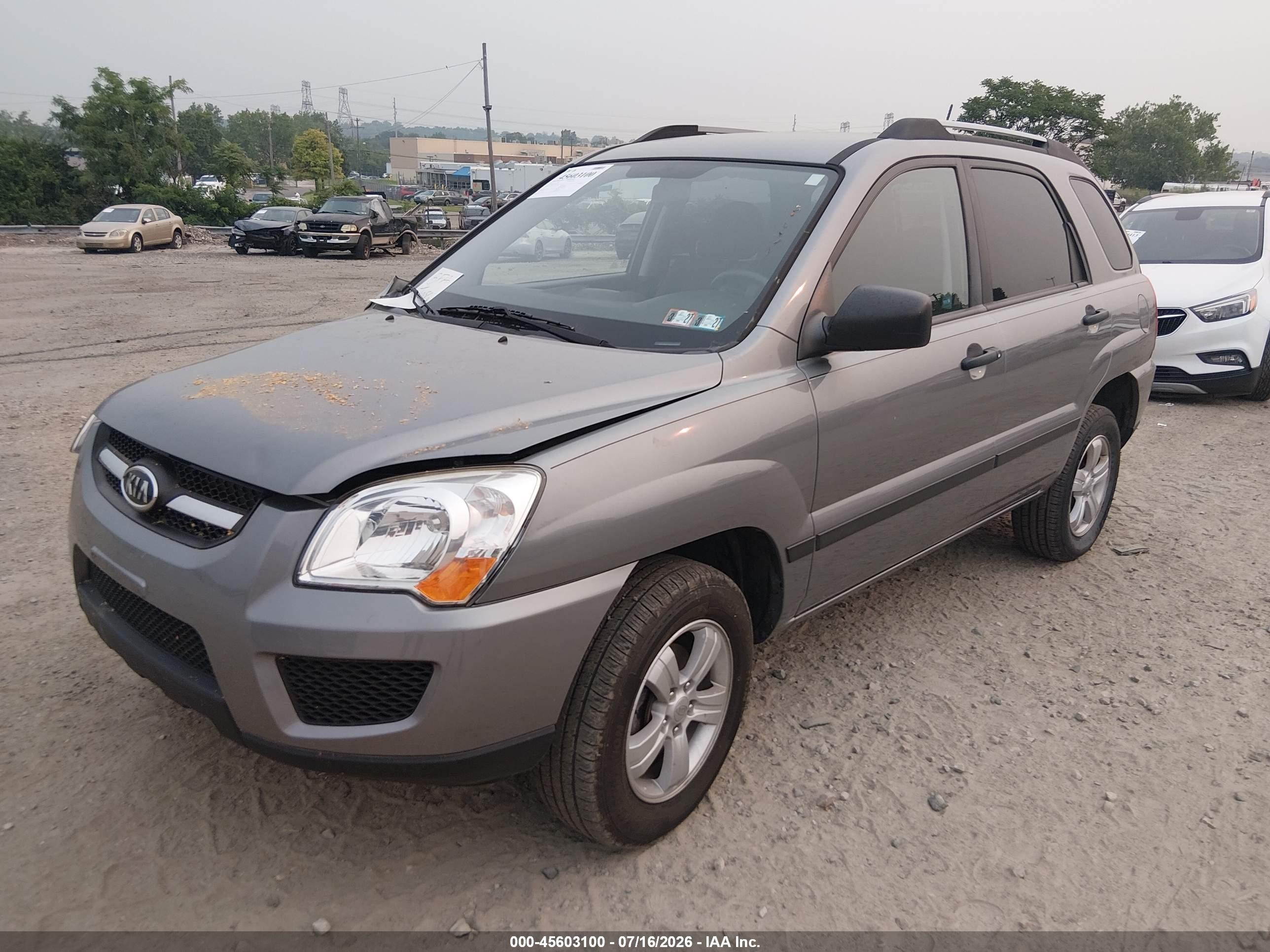 2010 Kia Sportage Lx Gray vin: KNDKG3A44A7692277