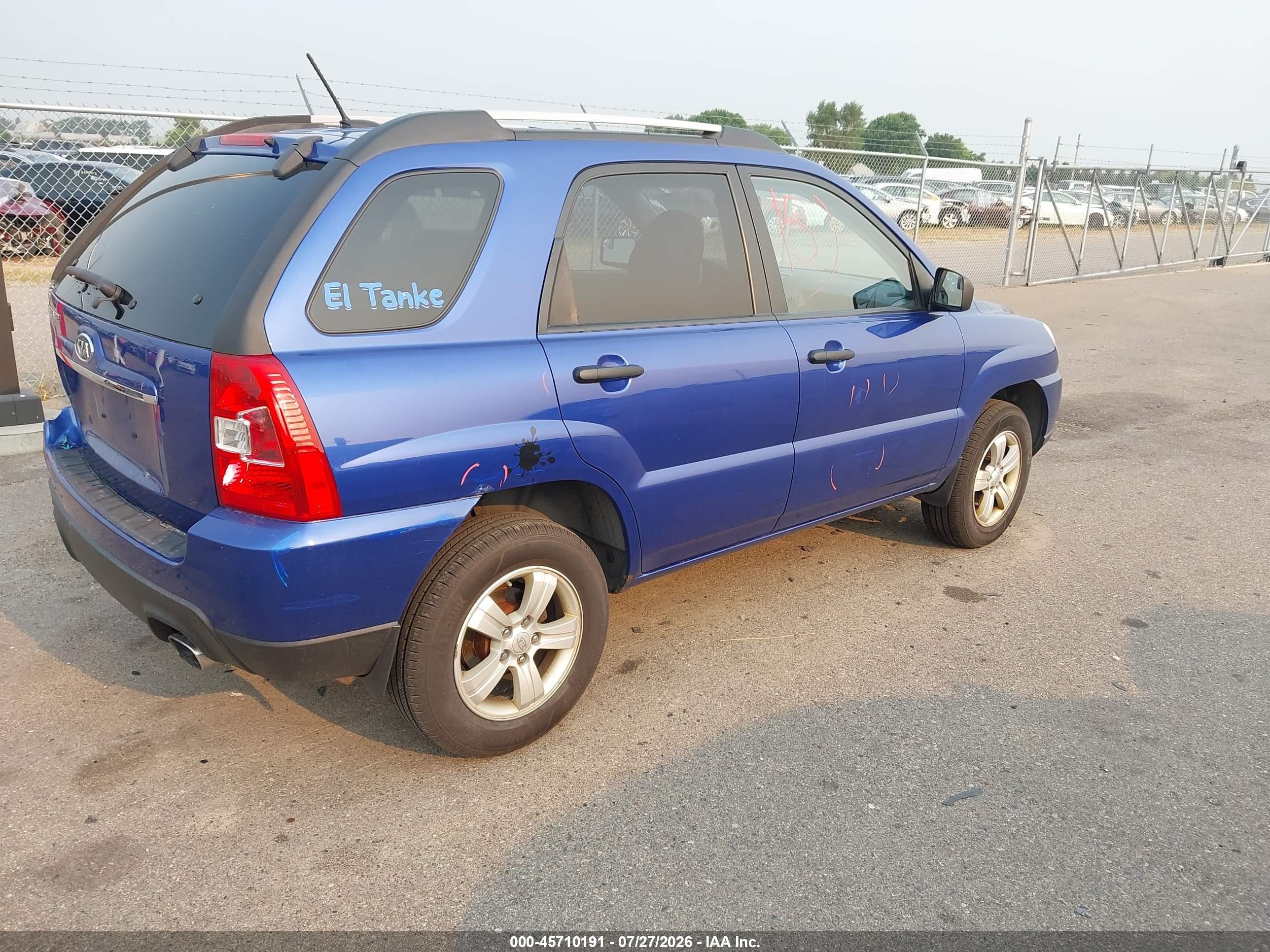 2010 Kia Sportage Lx Blue vin: KNDKG3A45A7706638