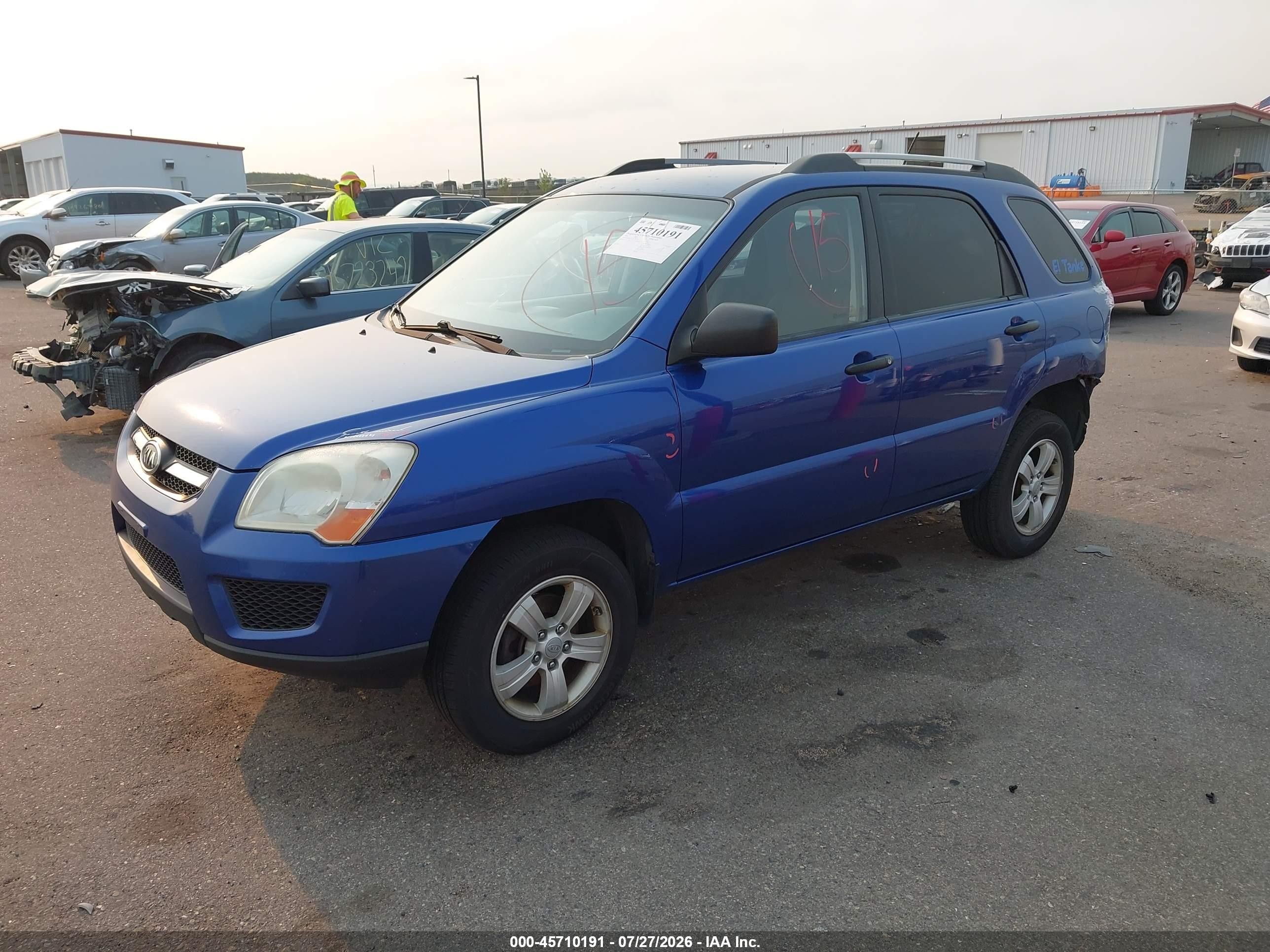 2010 Kia Sportage Lx Blue vin: KNDKG3A45A7706638