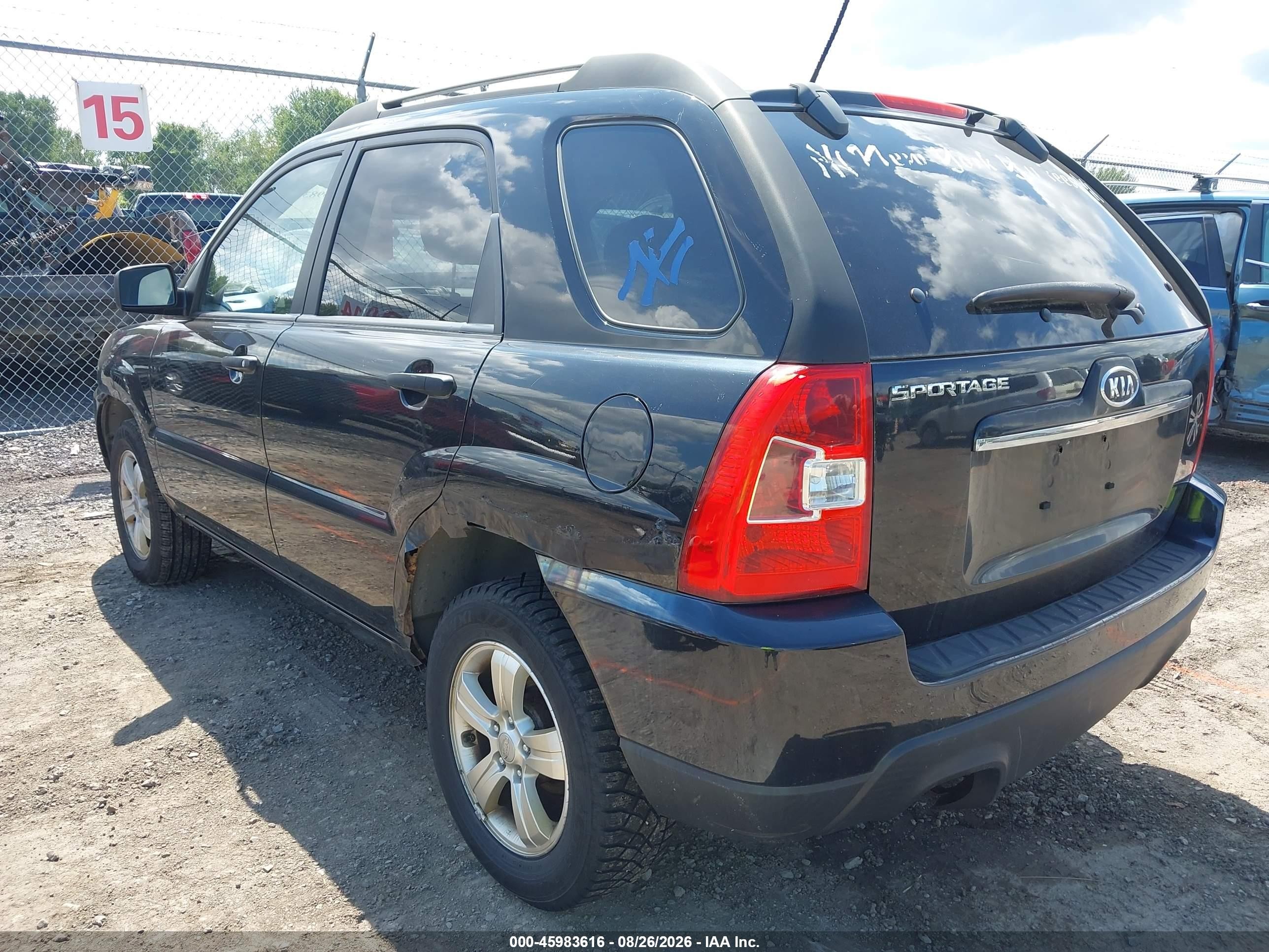 2010 Kia Sportage Lx Black vin: KNDKG3A45A7708907
