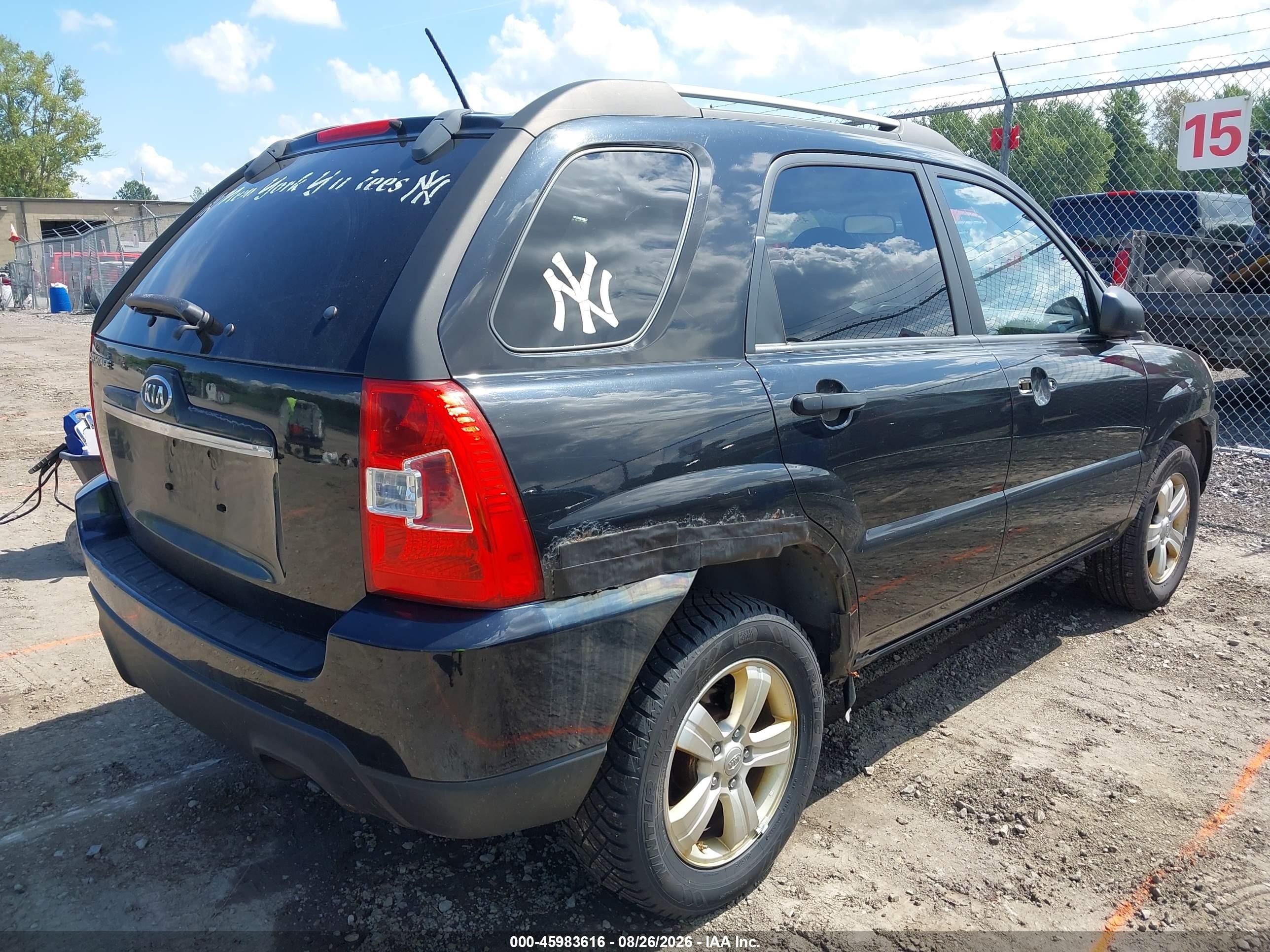 2010 Kia Sportage Lx Black vin: KNDKG3A45A7708907