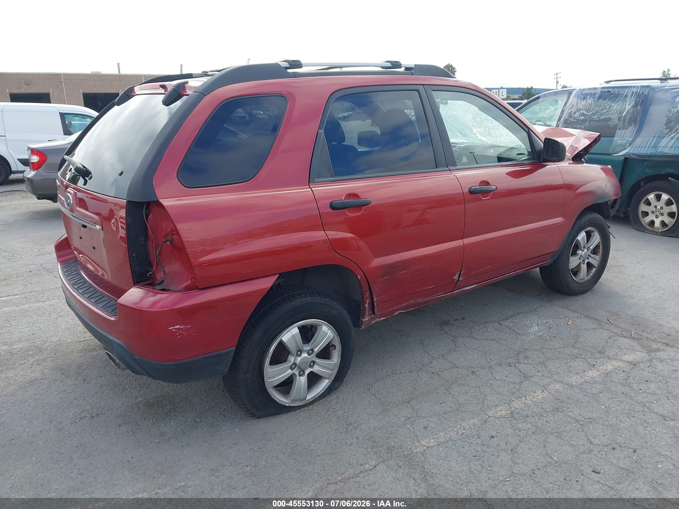 2010 Kia Sportage Lx Red vin: KNDKG3A48A7691777
