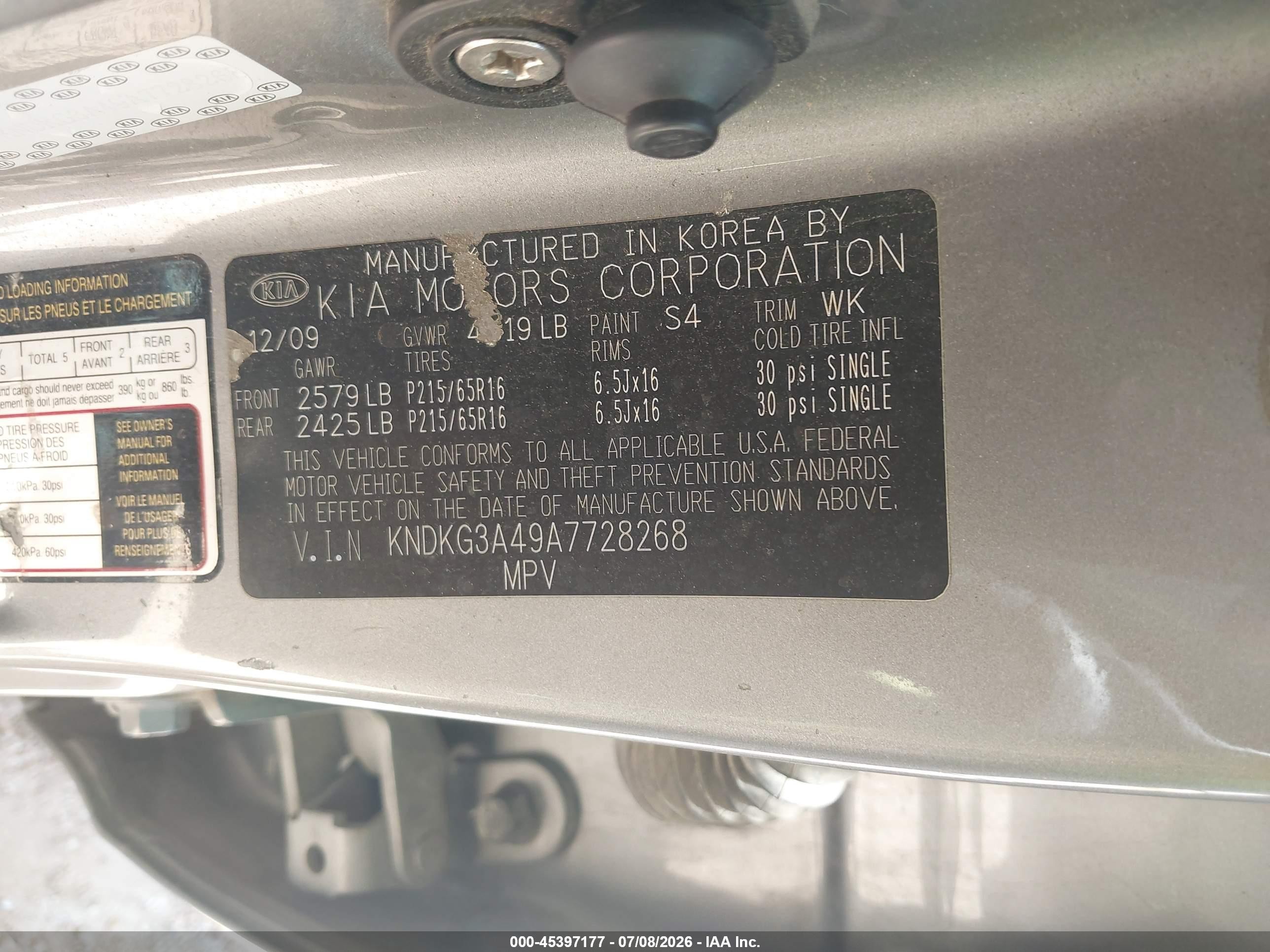 2010 Kia Sportage Lx Silver vin: KNDKG3A49A7728268
