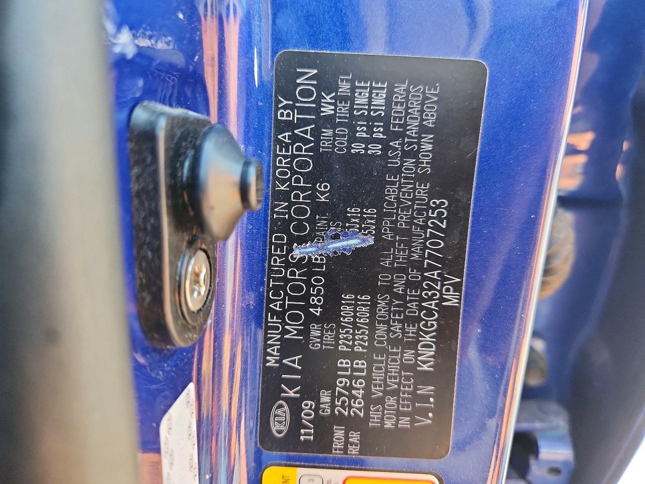 2010 Kia Sportage Lx Blue vin: KNDKGCA32A7707253