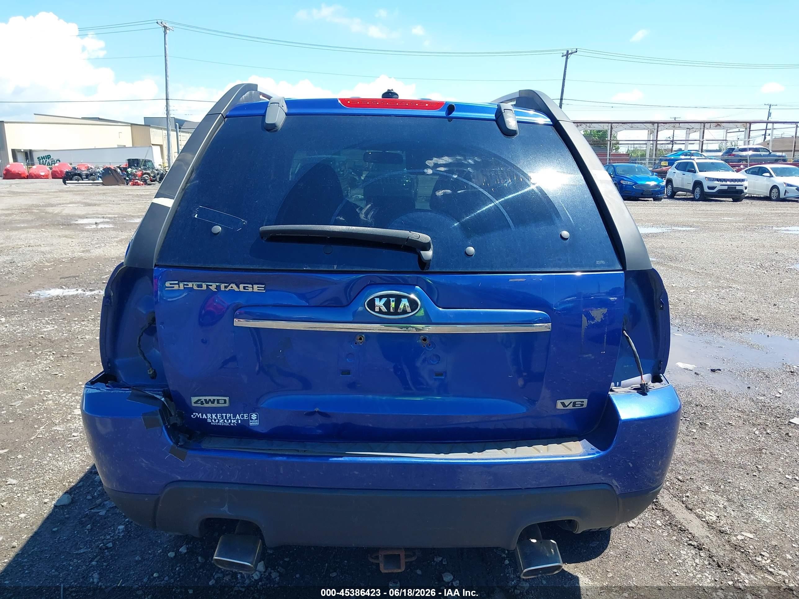2010 Kia Sportage Lx V6 Blue vin: KNDKGCA38A7669124
