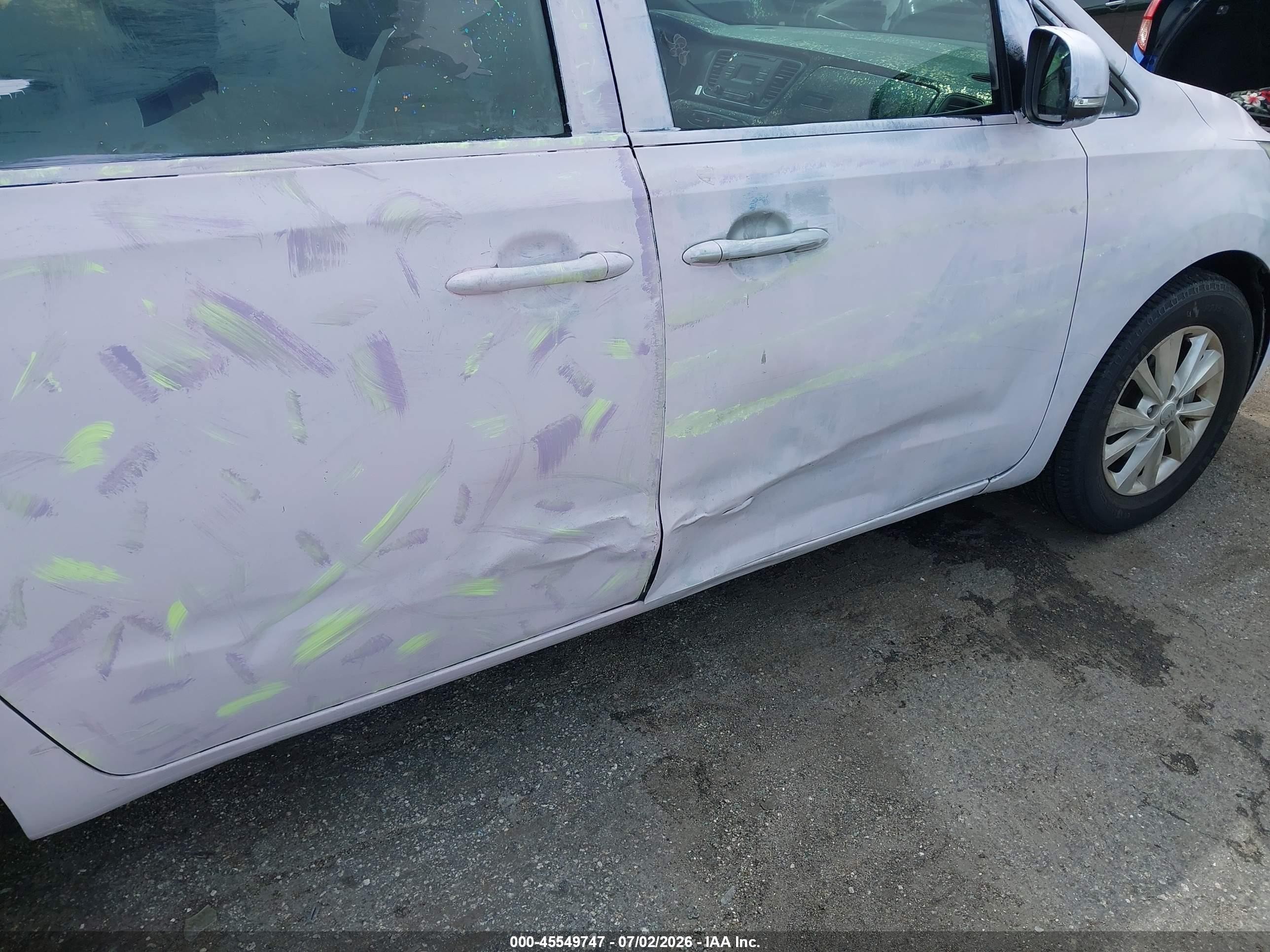 2015 Kia Sedona L Purple vin: KNDMA5C1XF6014669