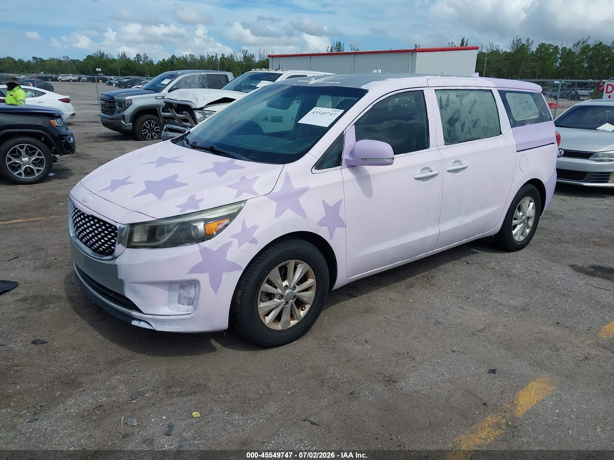 2015 Kia Sedona L Purple vin: KNDMA5C1XF6014669