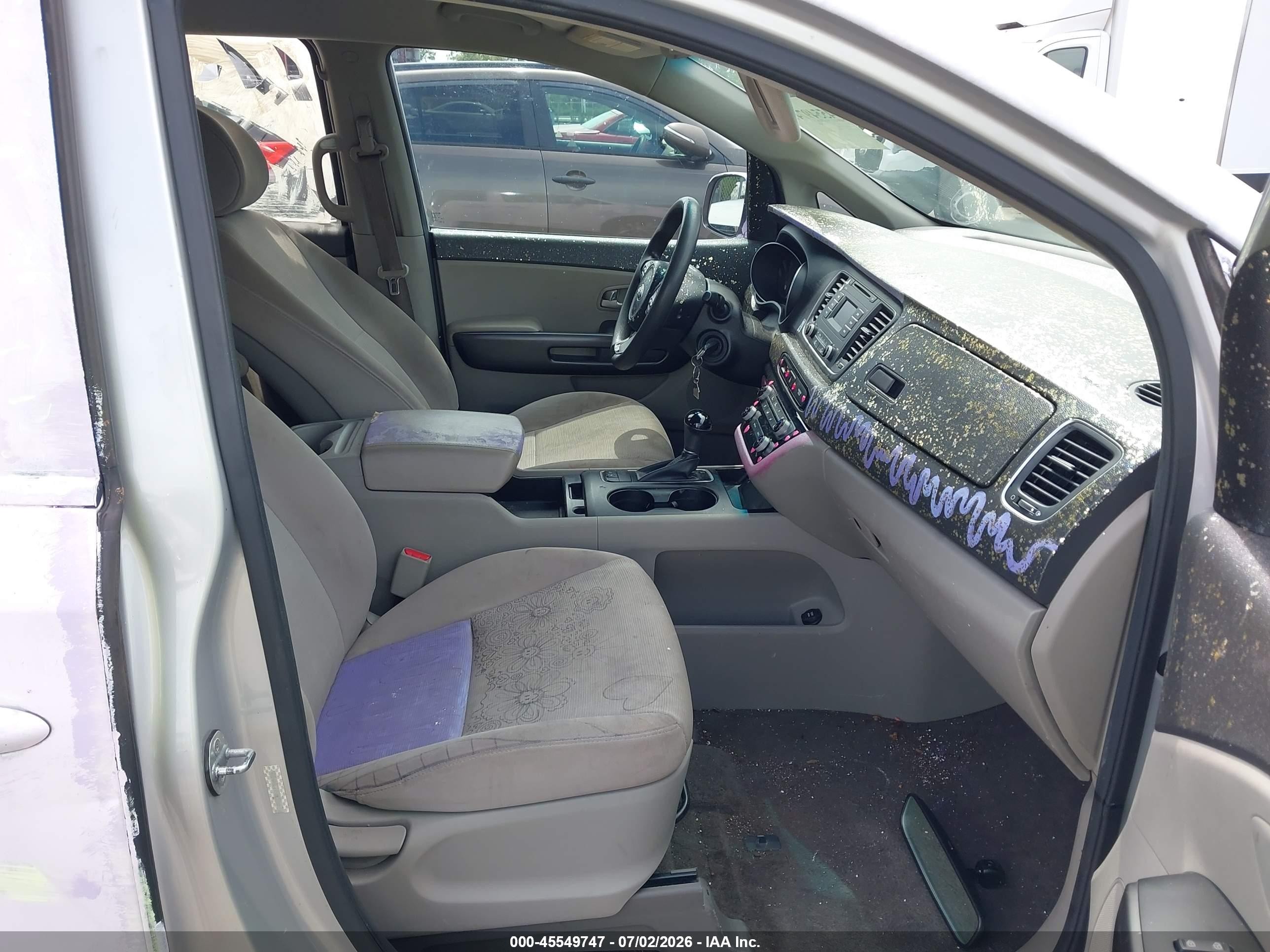 2015 Kia Sedona L Purple vin: KNDMA5C1XF6014669