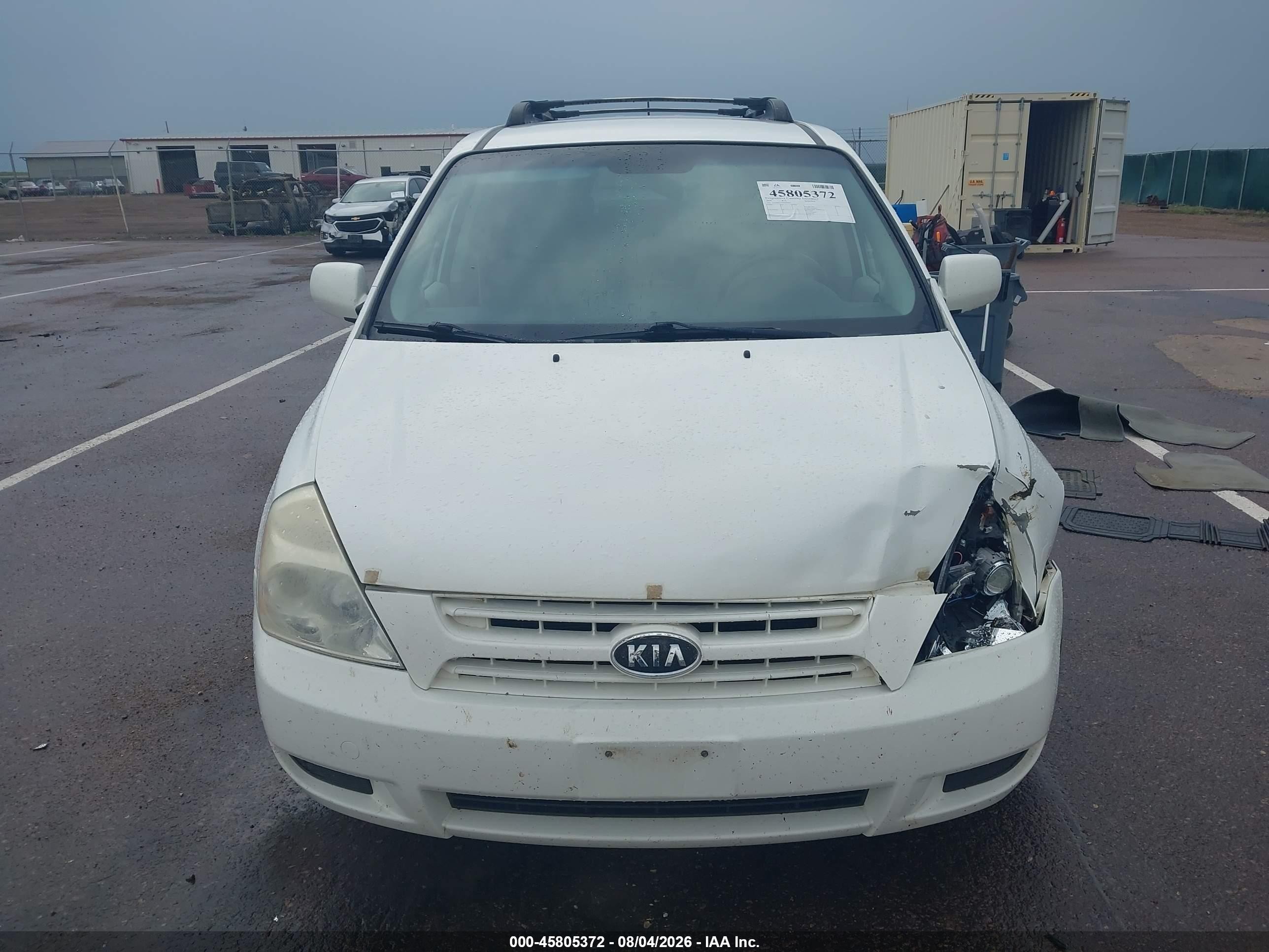 2008 Kia Sedona   White vin: KNDMB133786254045