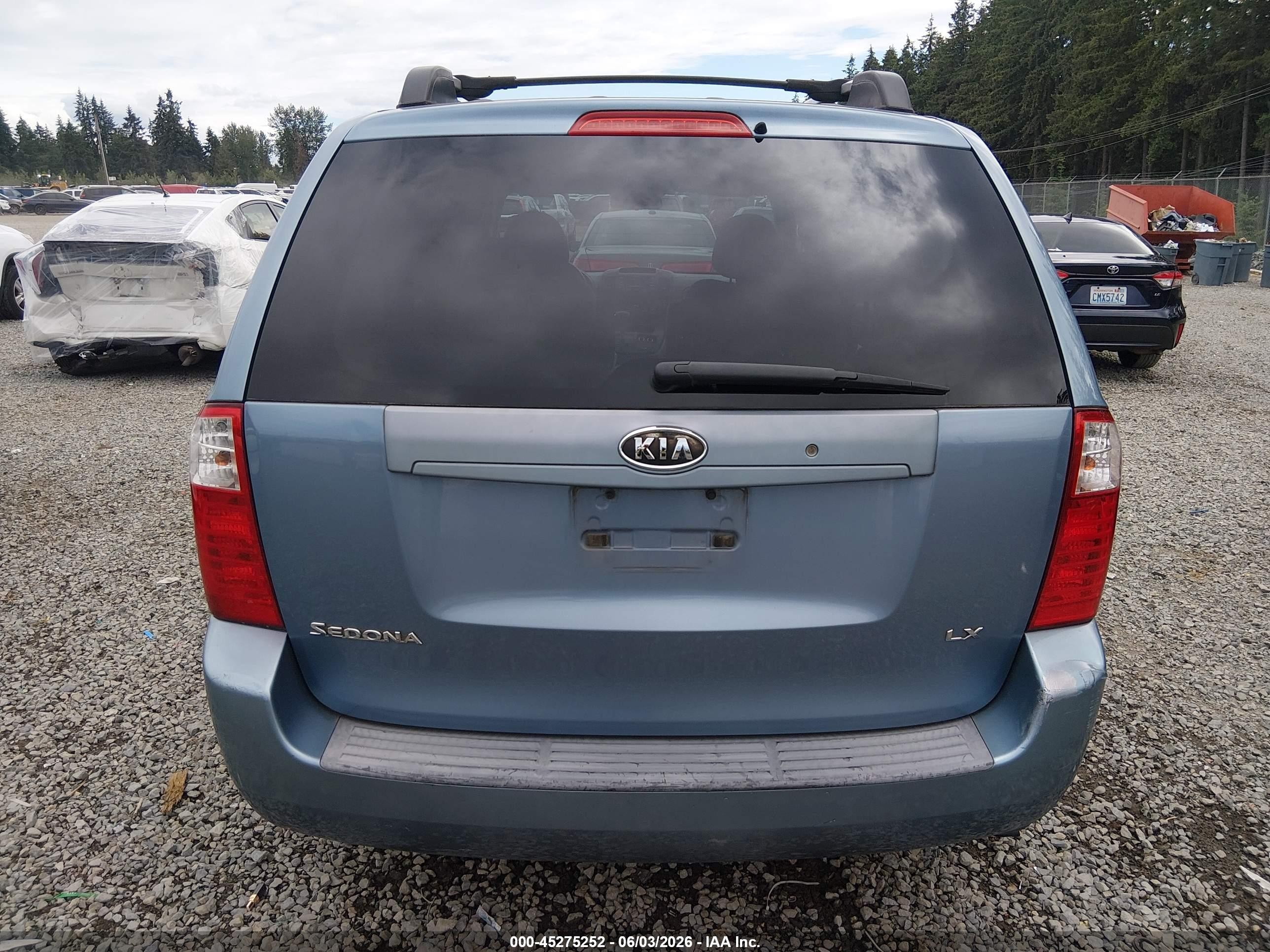 2007 Kia Sedona Lx Blue vin: KNDMB233076184487