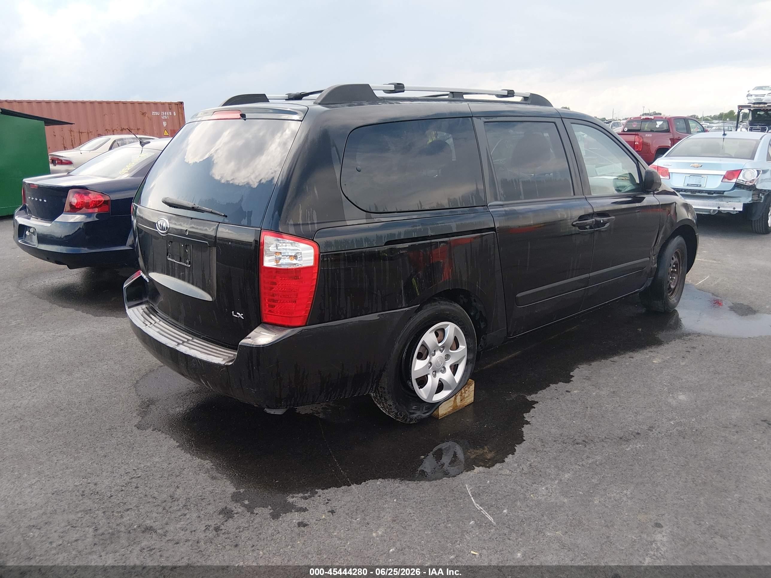 2007 Kia Sedona Lx Black vin: KNDMB233076188474