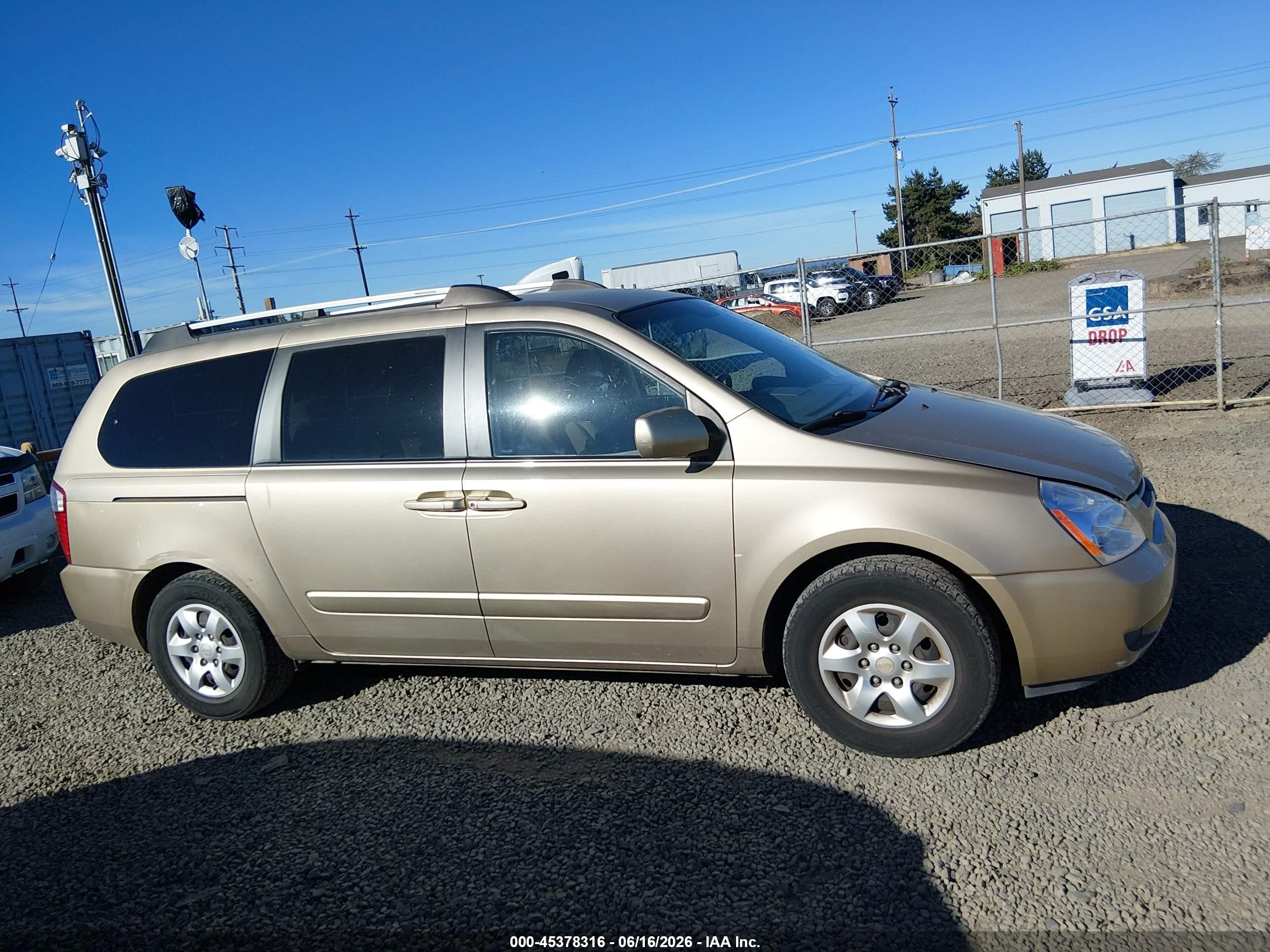 2007 Kia Sedona Lx Gold vin: KNDMB233176154267