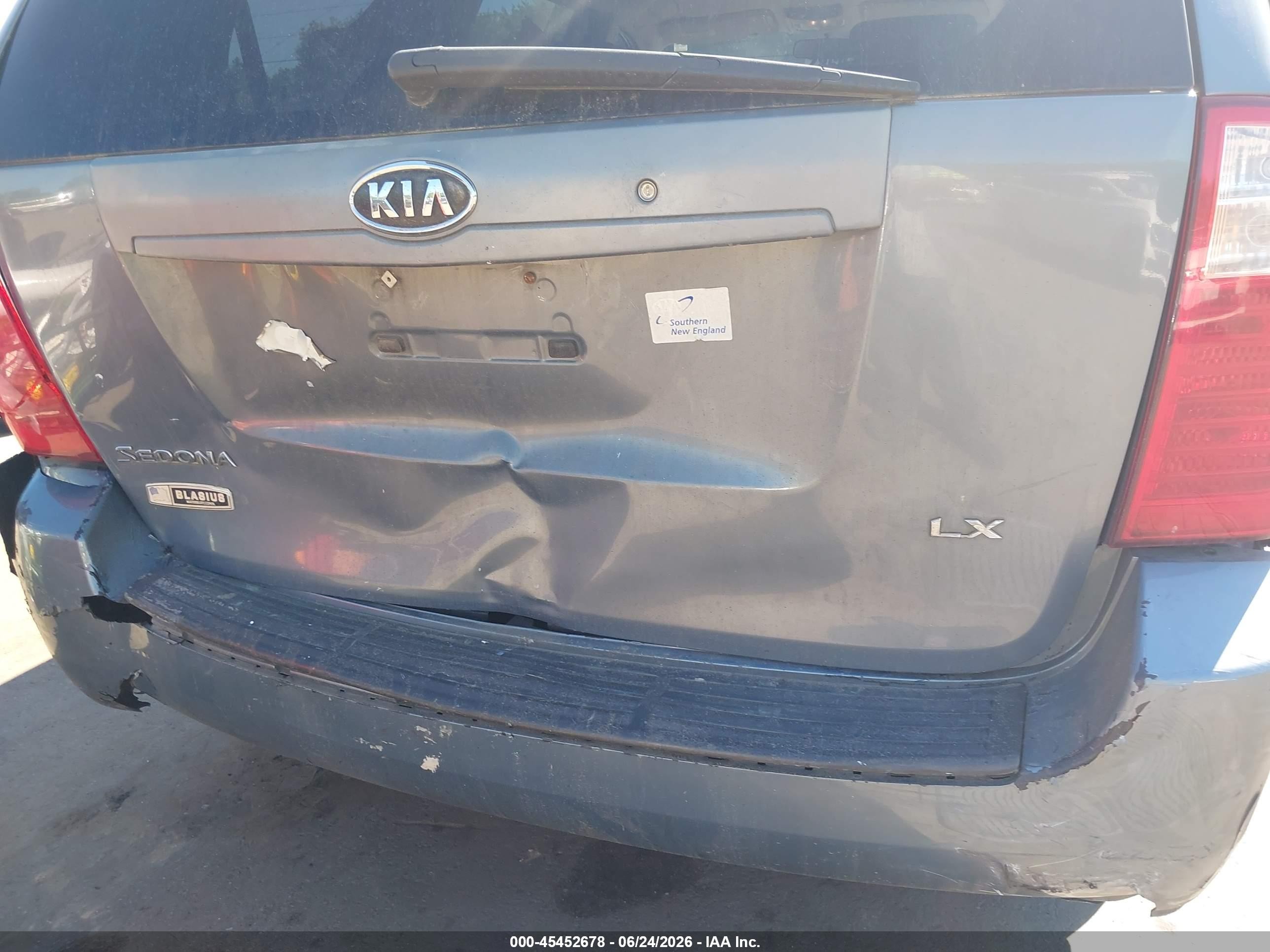 2008 Kia Sedona Lx Синий vin: KNDMB233186211553