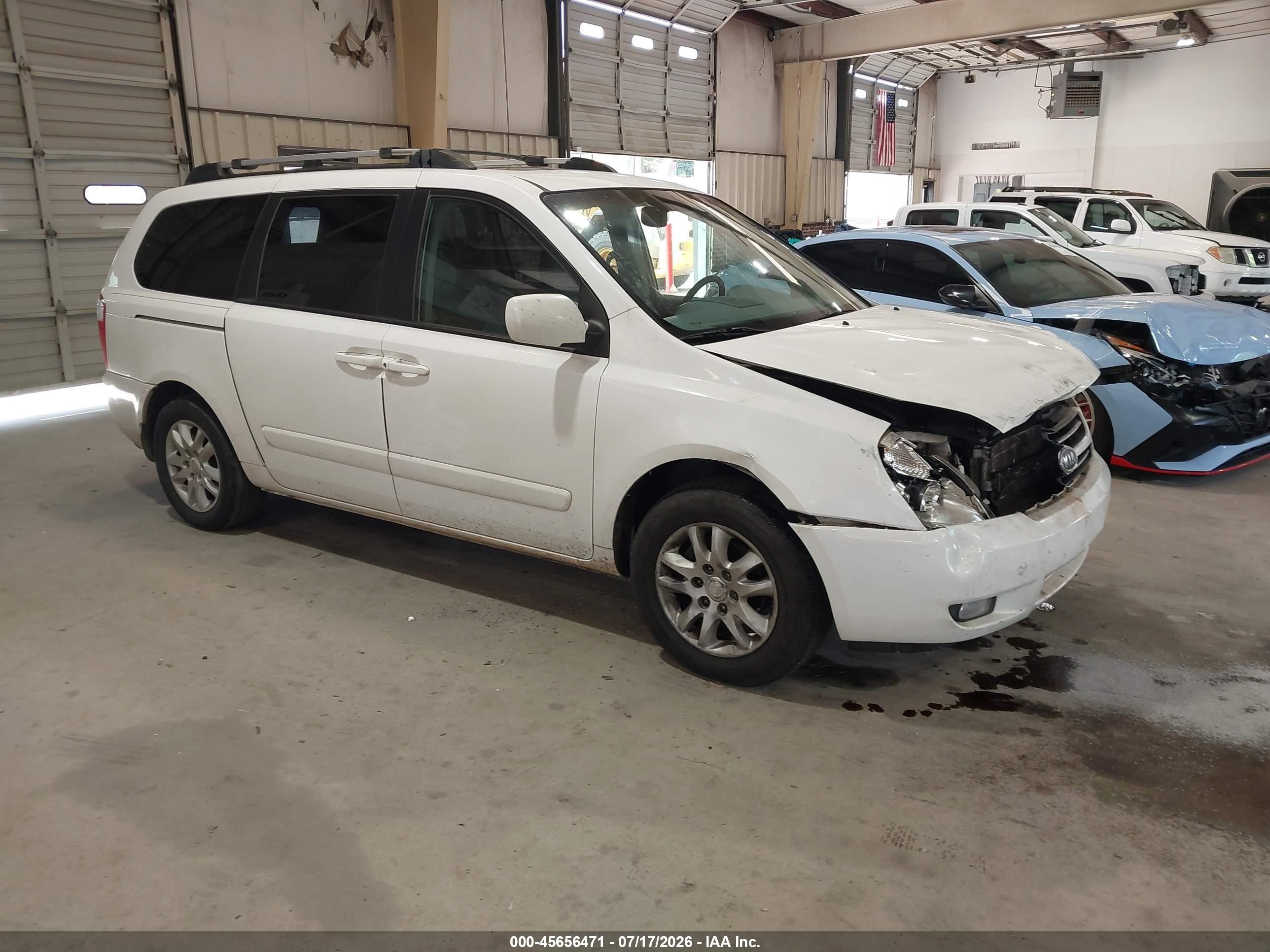 2007 Kia Sedona Ex White vin: KNDMB233276149286