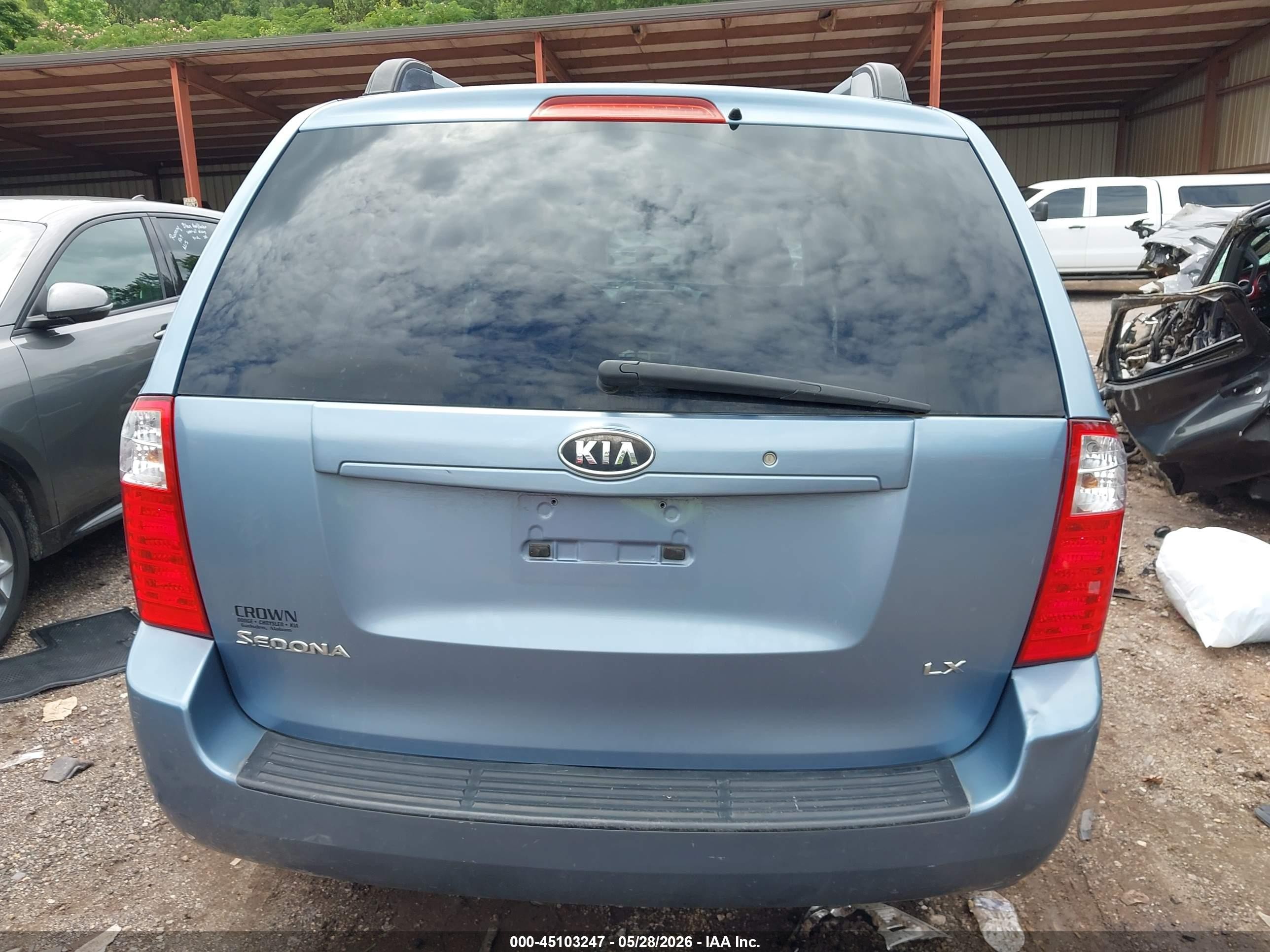 2008 Kia Sedona Lx Light Blue vin: KNDMB233286225638