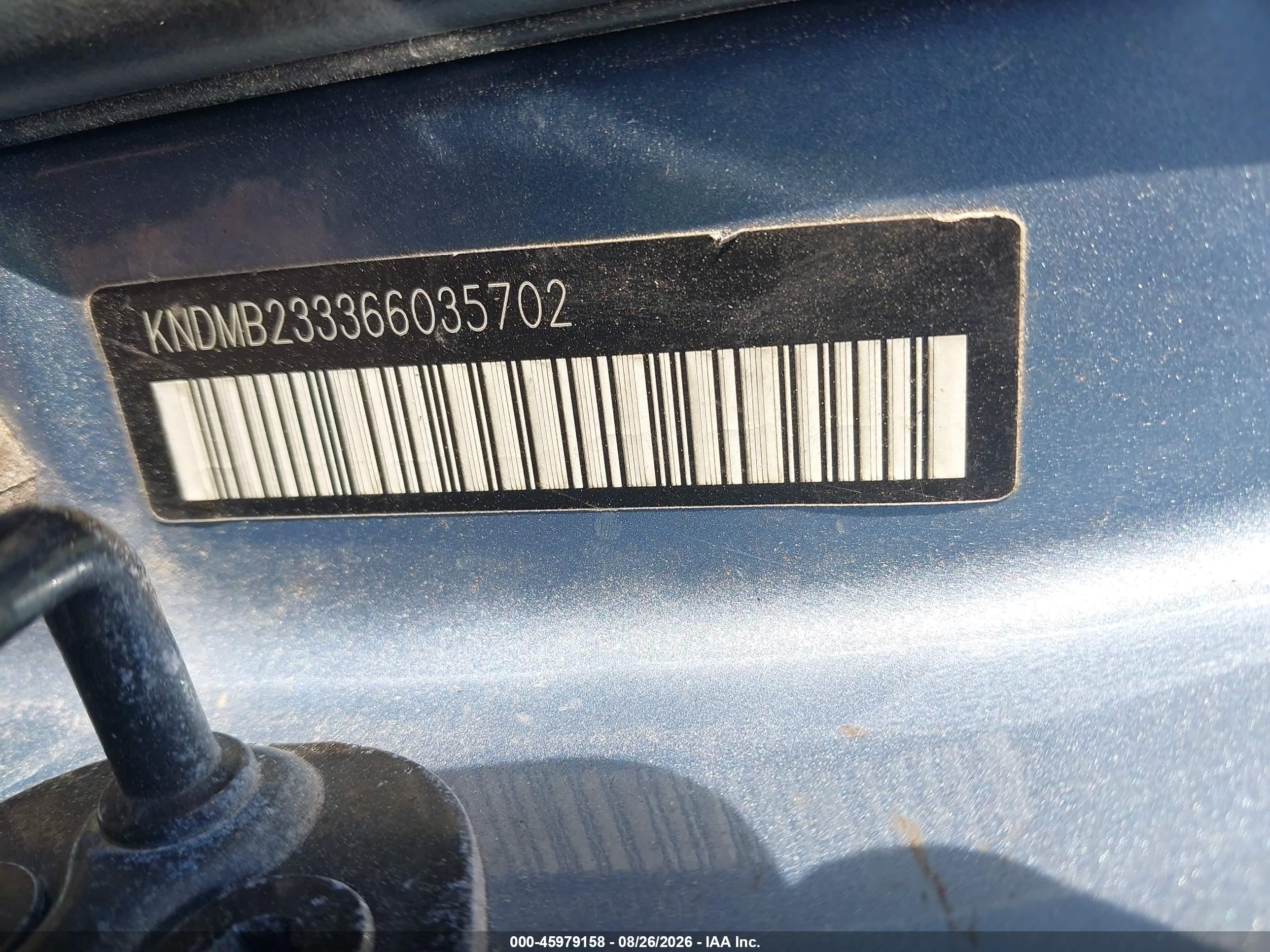 2006 Kia Sedona Ex/lx Light Blue vin: KNDMB233366035702
