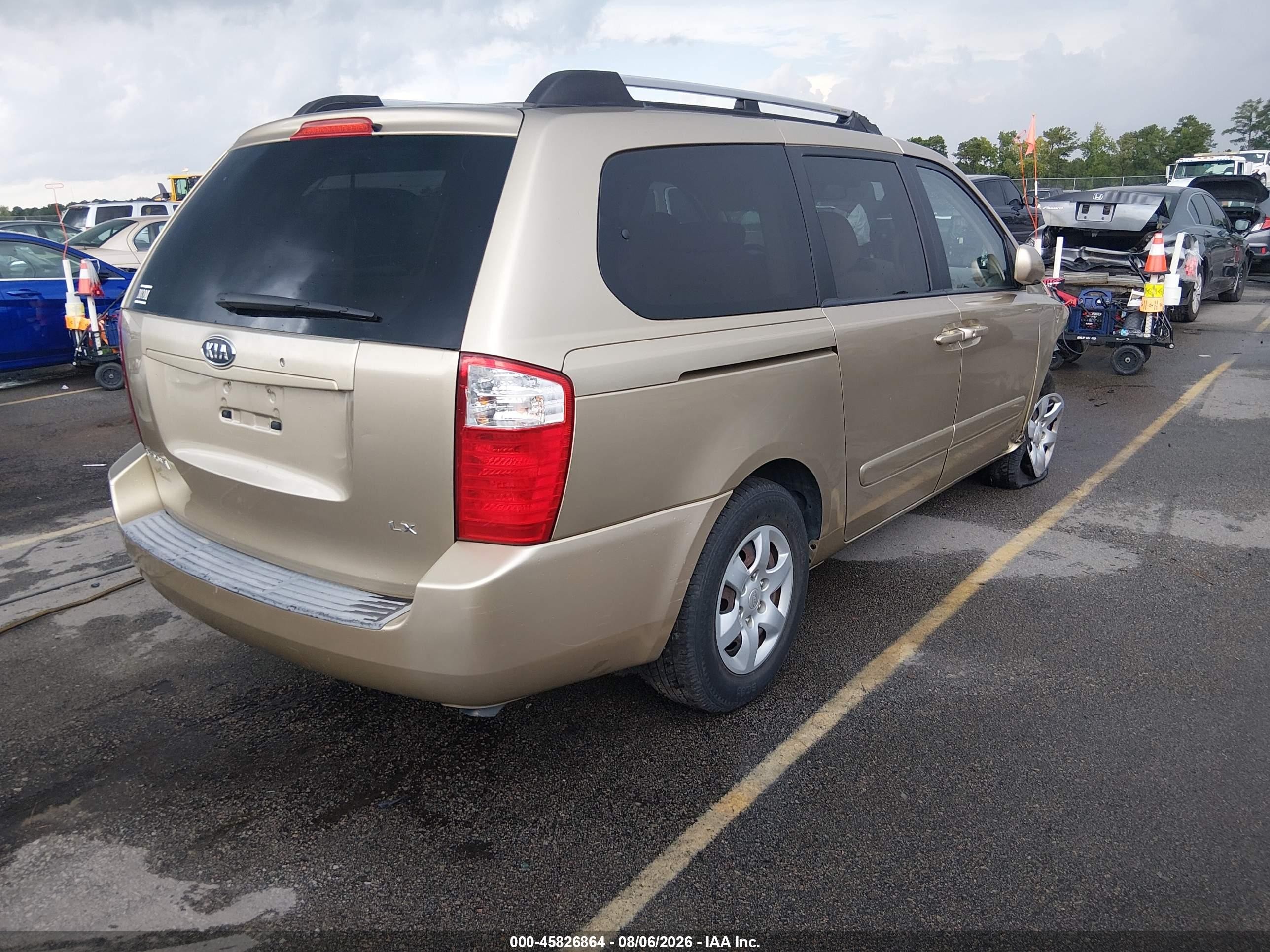 2007 Kia Sedona Lx Champagne vin: KNDMB233376104728