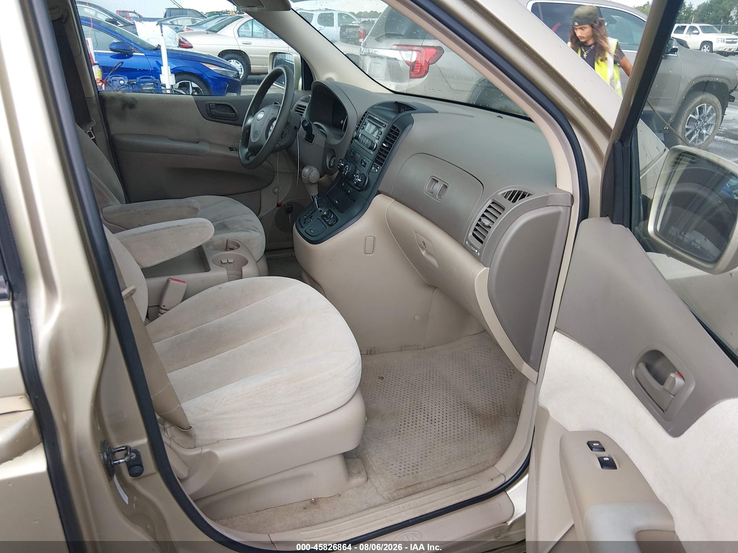 2007 Kia Sedona Lx Champagne vin: KNDMB233376104728
