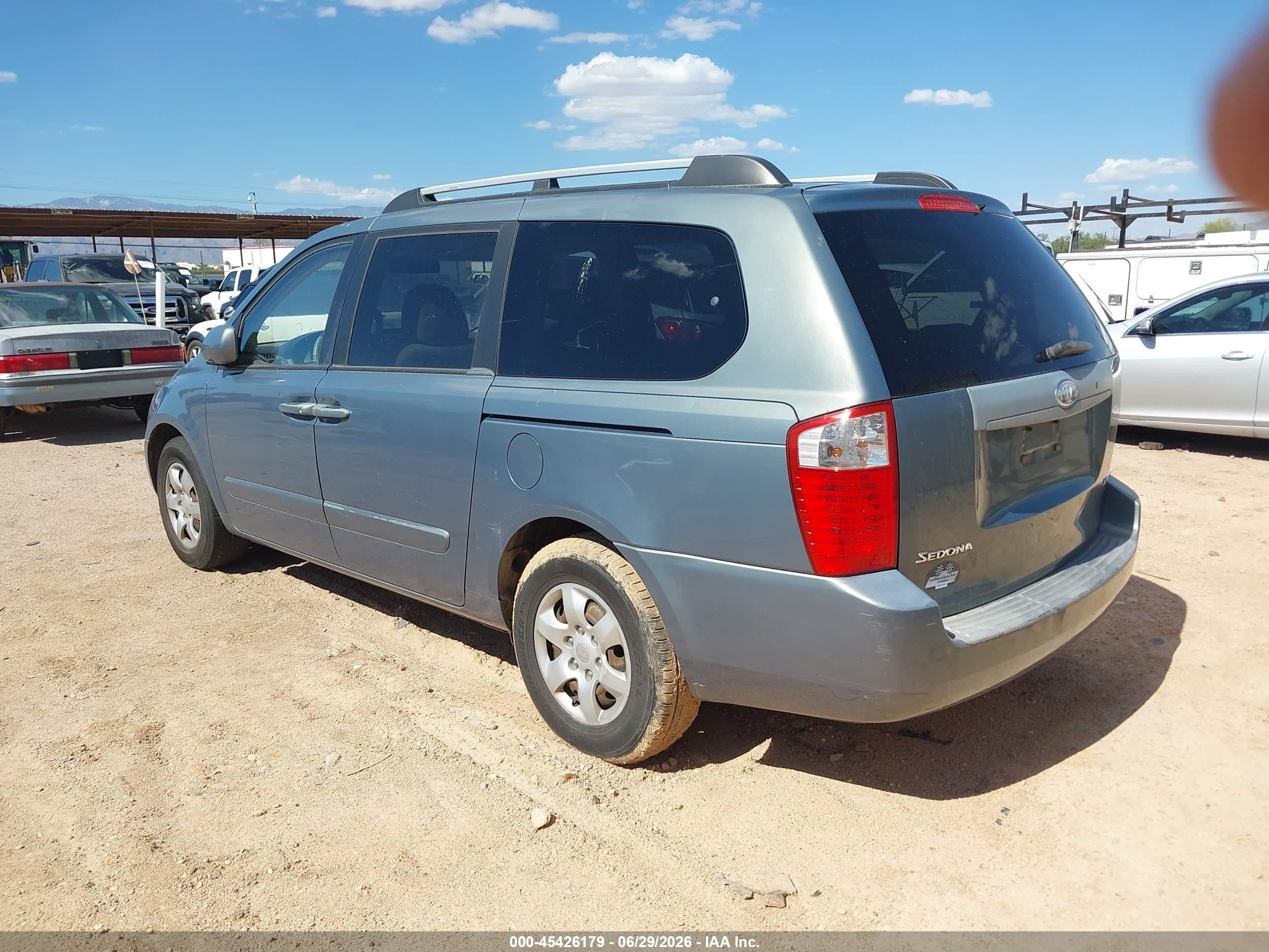 2007 Kia Sedona Lx Light Blue vin: KNDMB233376162127