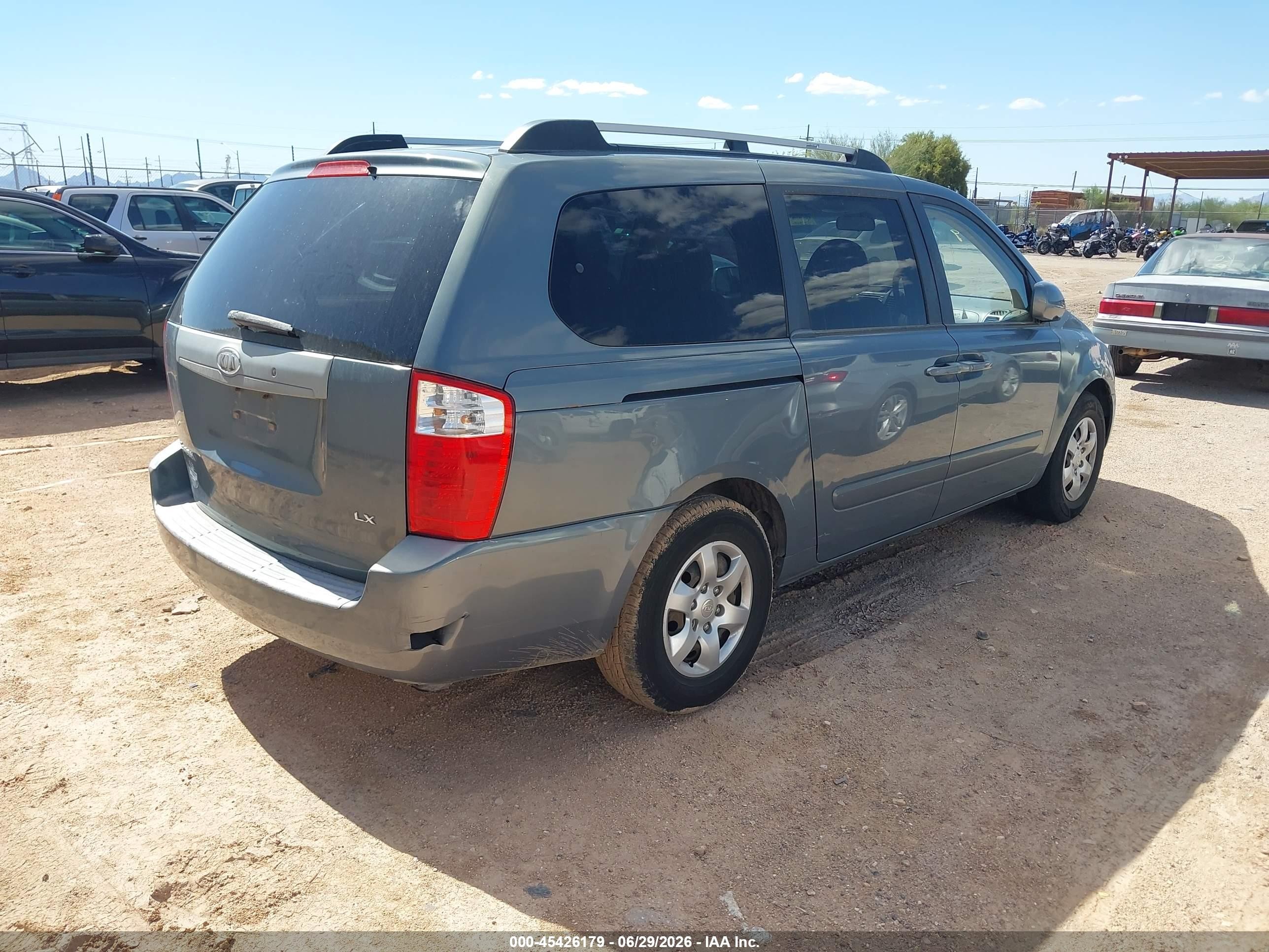 2007 Kia Sedona Lx Light Blue vin: KNDMB233376162127
