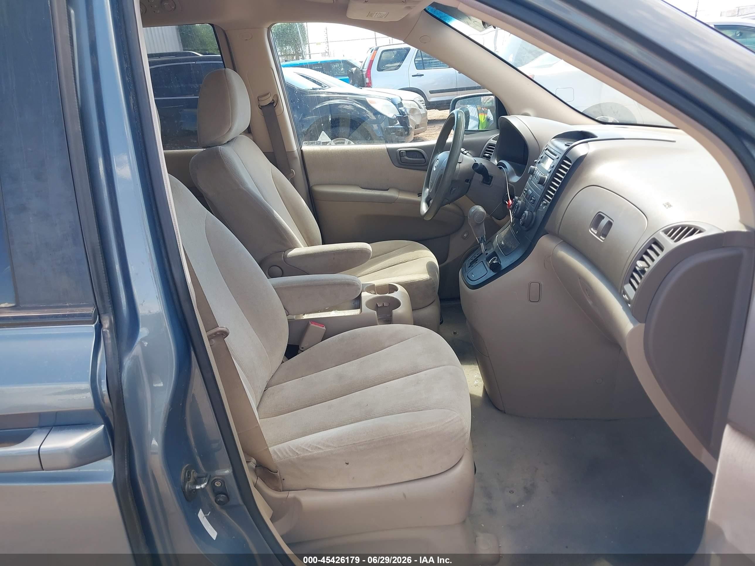 2007 Kia Sedona Lx Light Blue vin: KNDMB233376162127