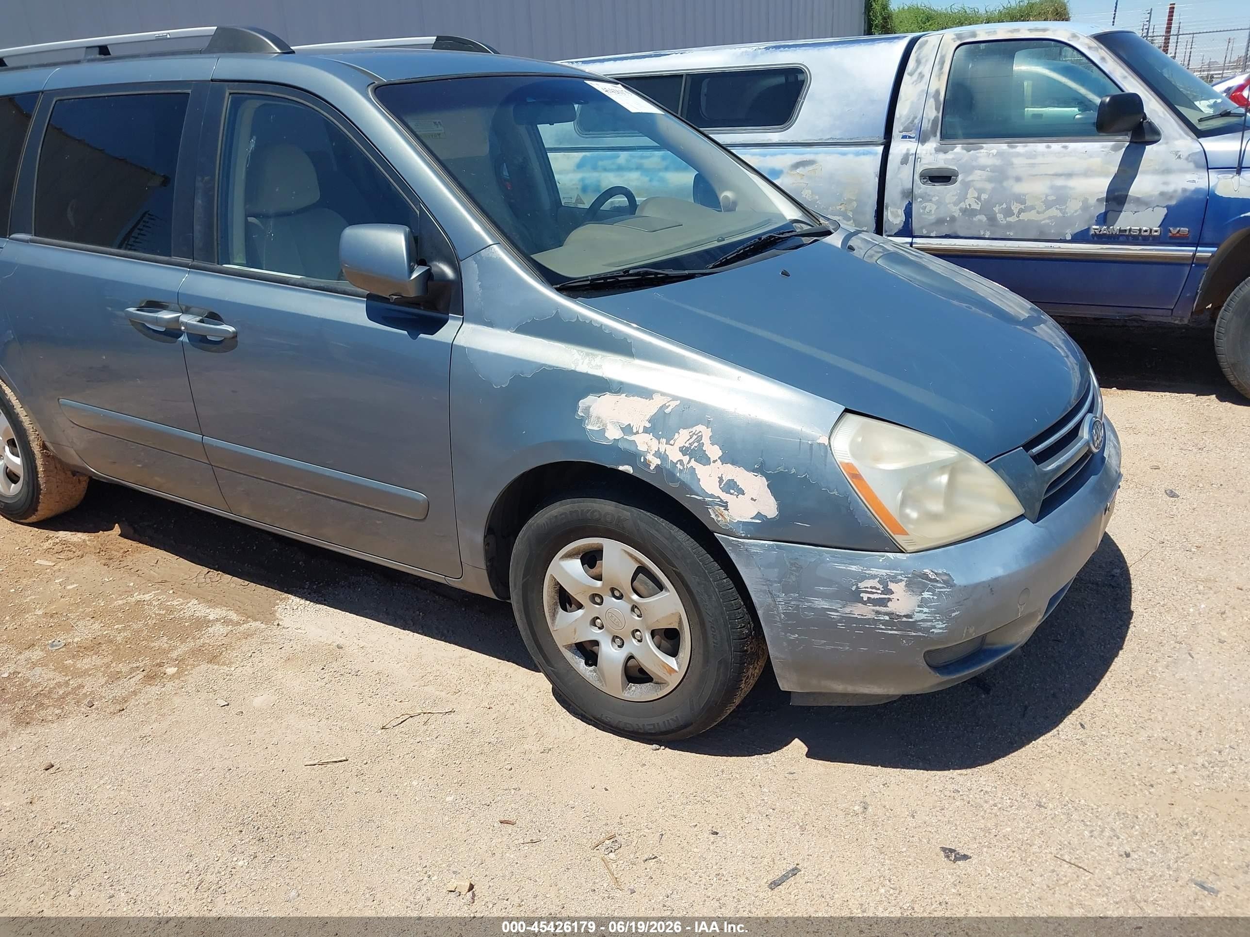 2007 Kia Sedona Lx Light Blue vin: KNDMB233376162127