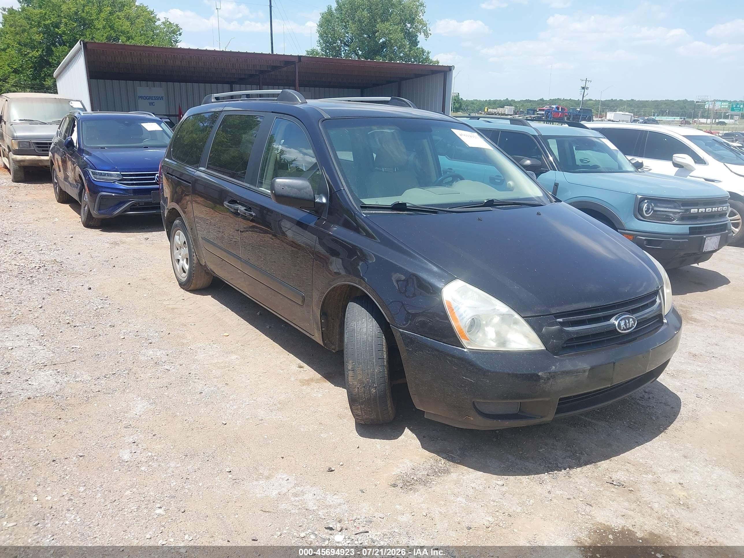 2007 Kia Sedona Lx Black vin: KNDMB233376190297