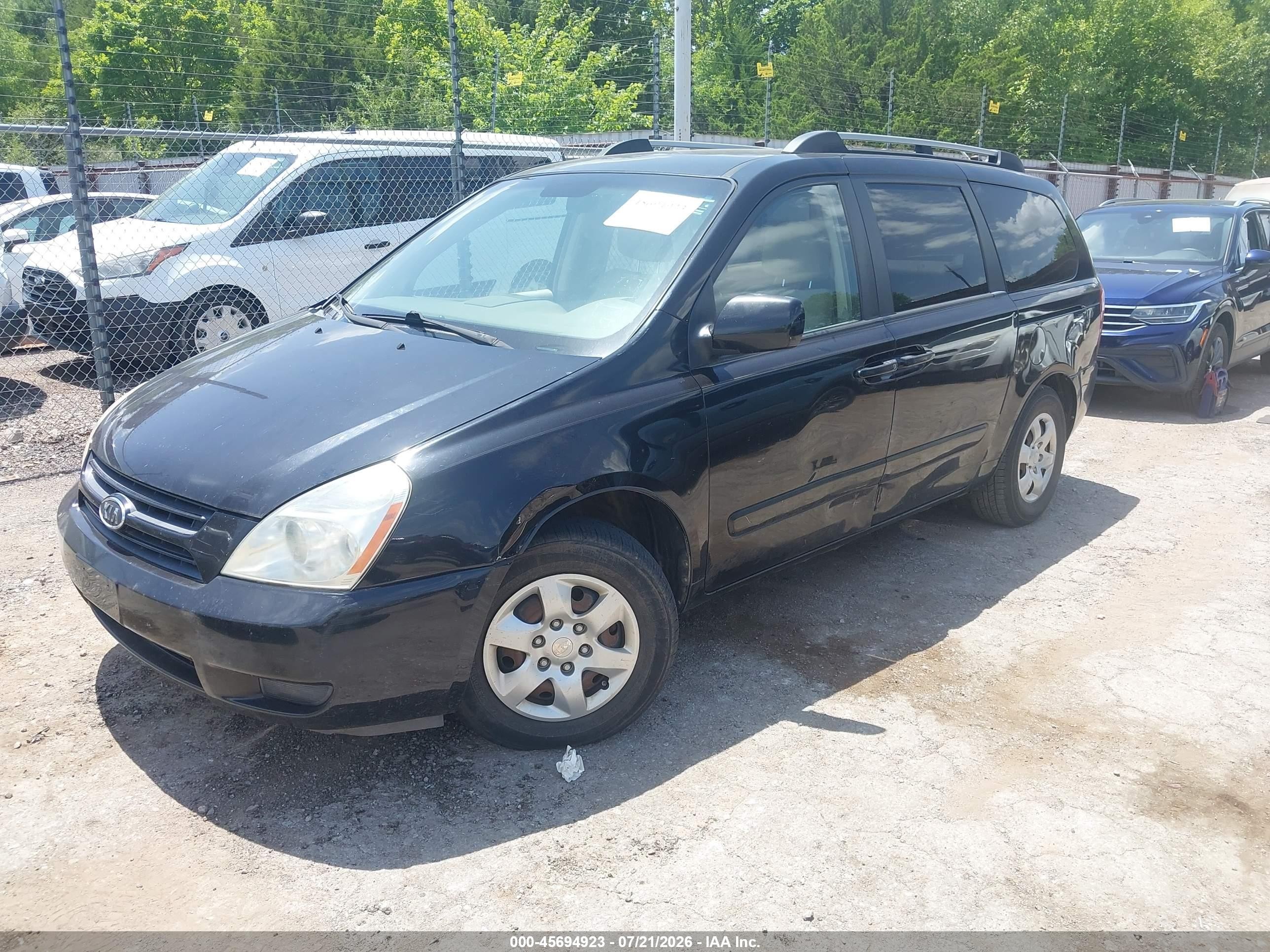 2007 Kia Sedona Lx Black vin: KNDMB233376190297