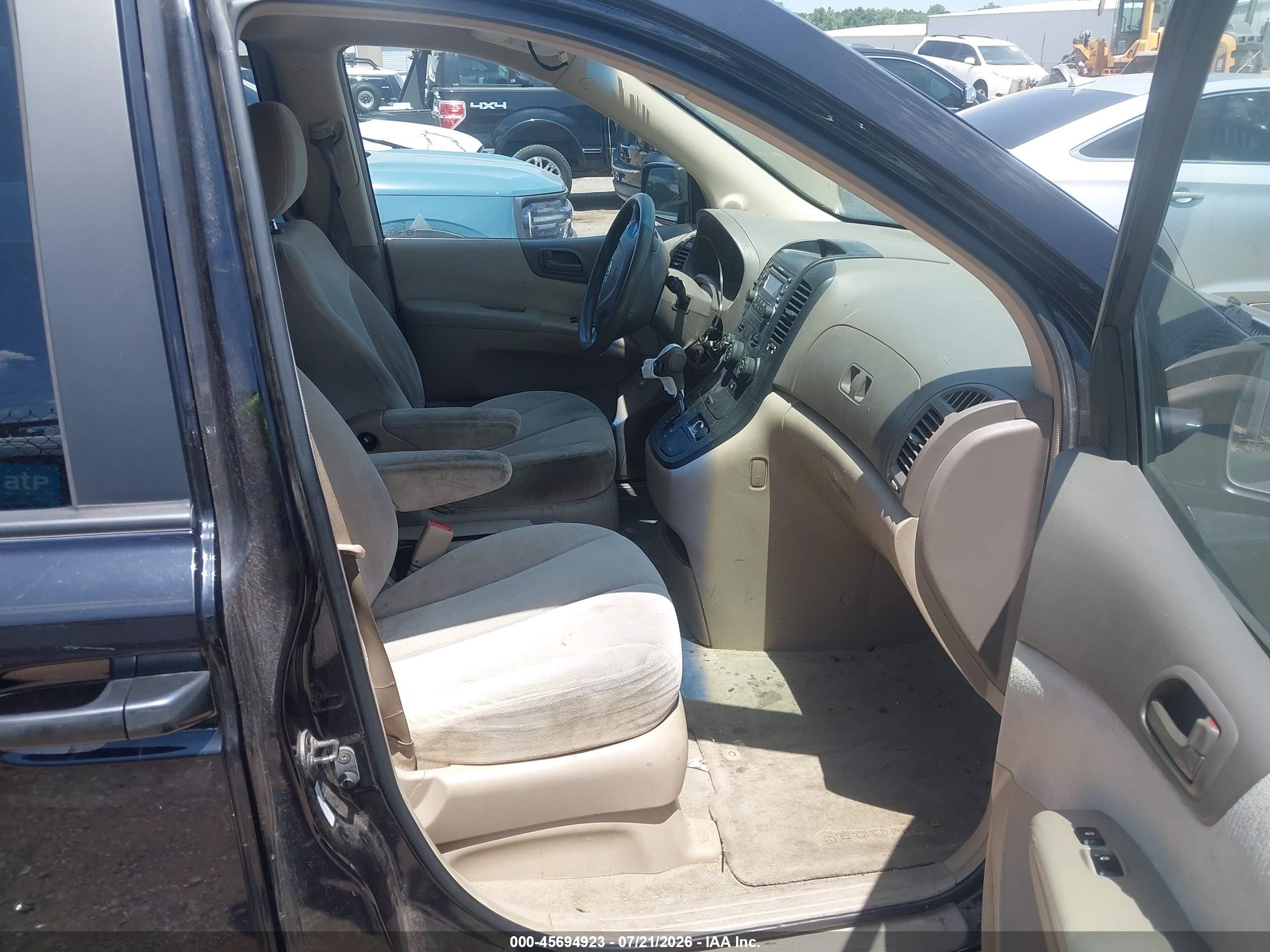 2007 Kia Sedona Lx Black vin: KNDMB233376190297