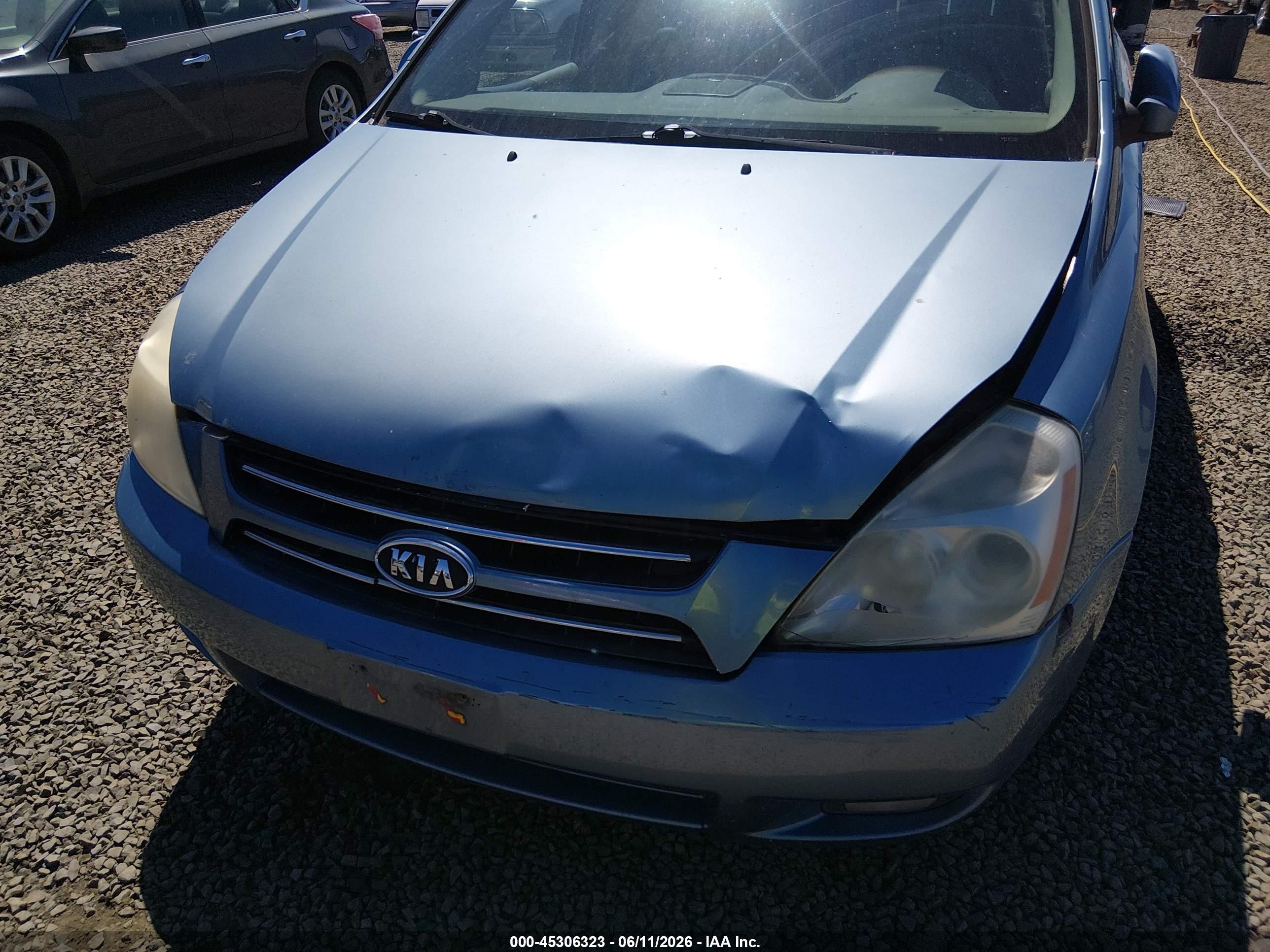 2007 Kia Sedona Ex Синий vin: KNDMB233476163979