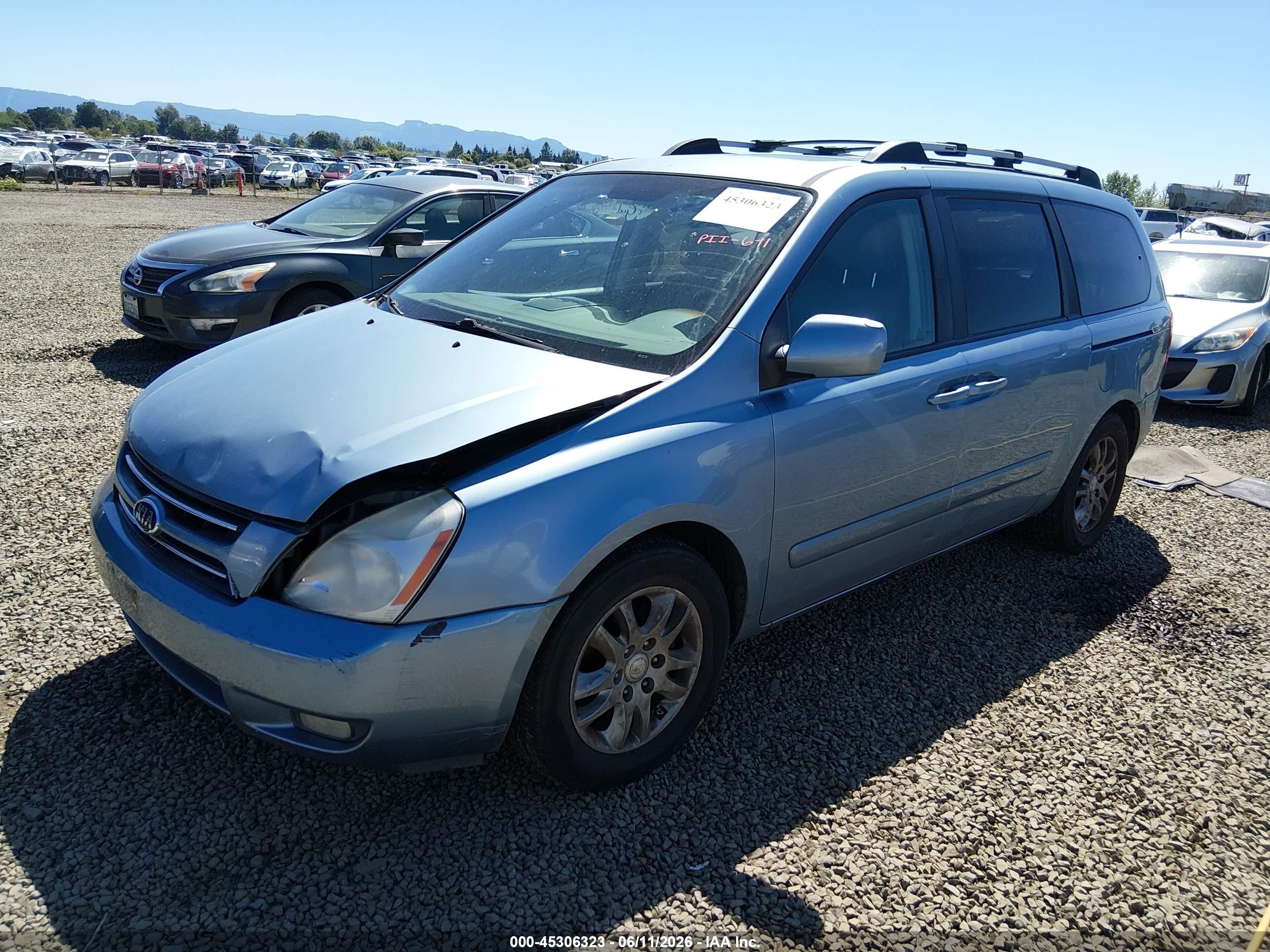 2007 Kia Sedona Ex Синий vin: KNDMB233476163979