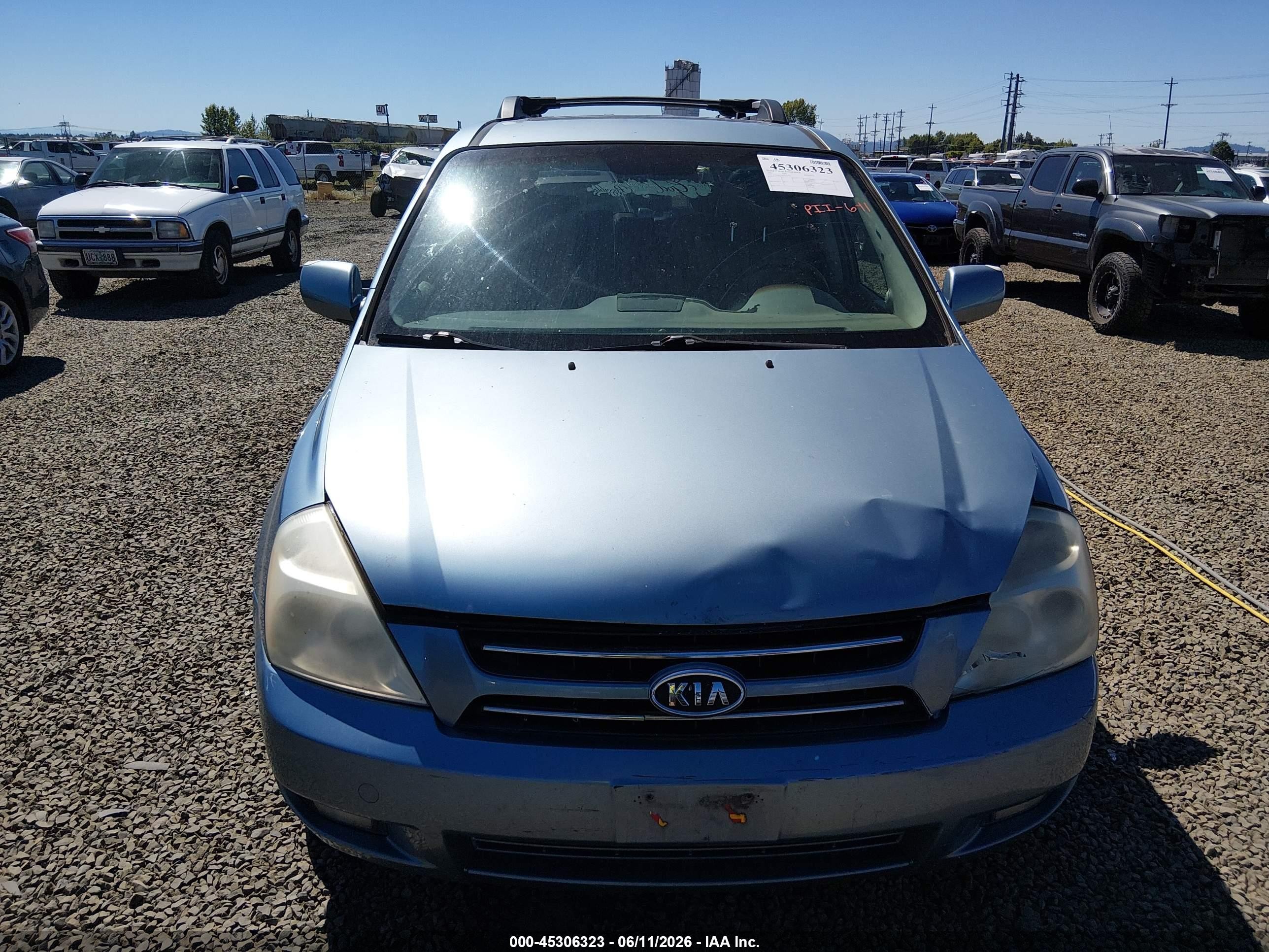 2007 Kia Sedona Ex Синий vin: KNDMB233476163979