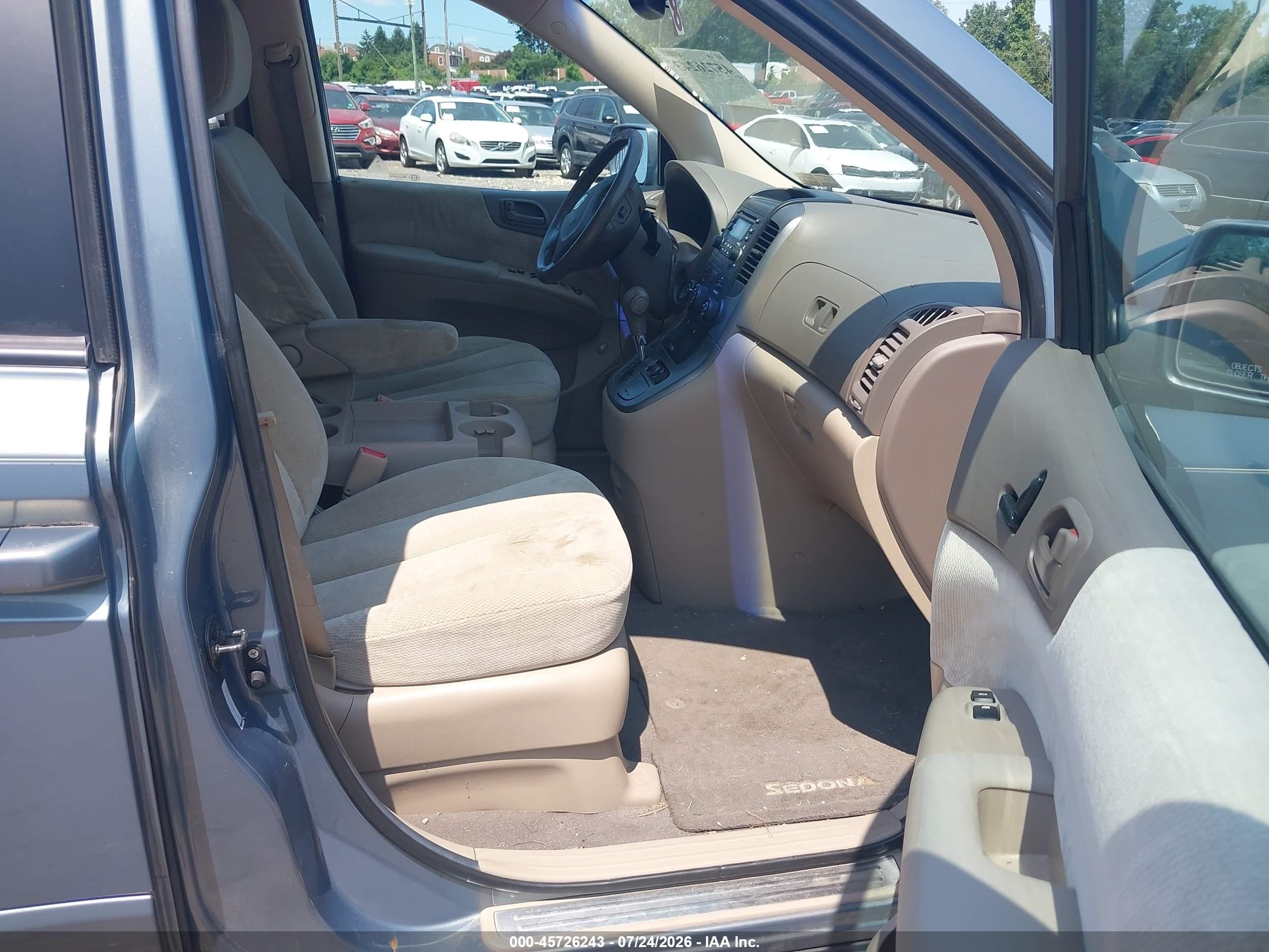 2008 Kia Sedona Ex Light Blue vin: KNDMB233486203608