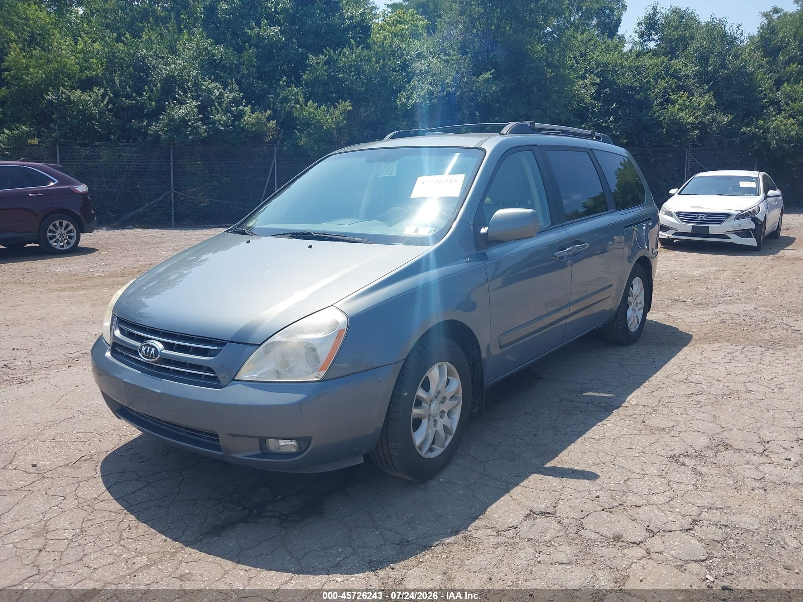 2008 Kia Sedona Ex Light Blue vin: KNDMB233486203608