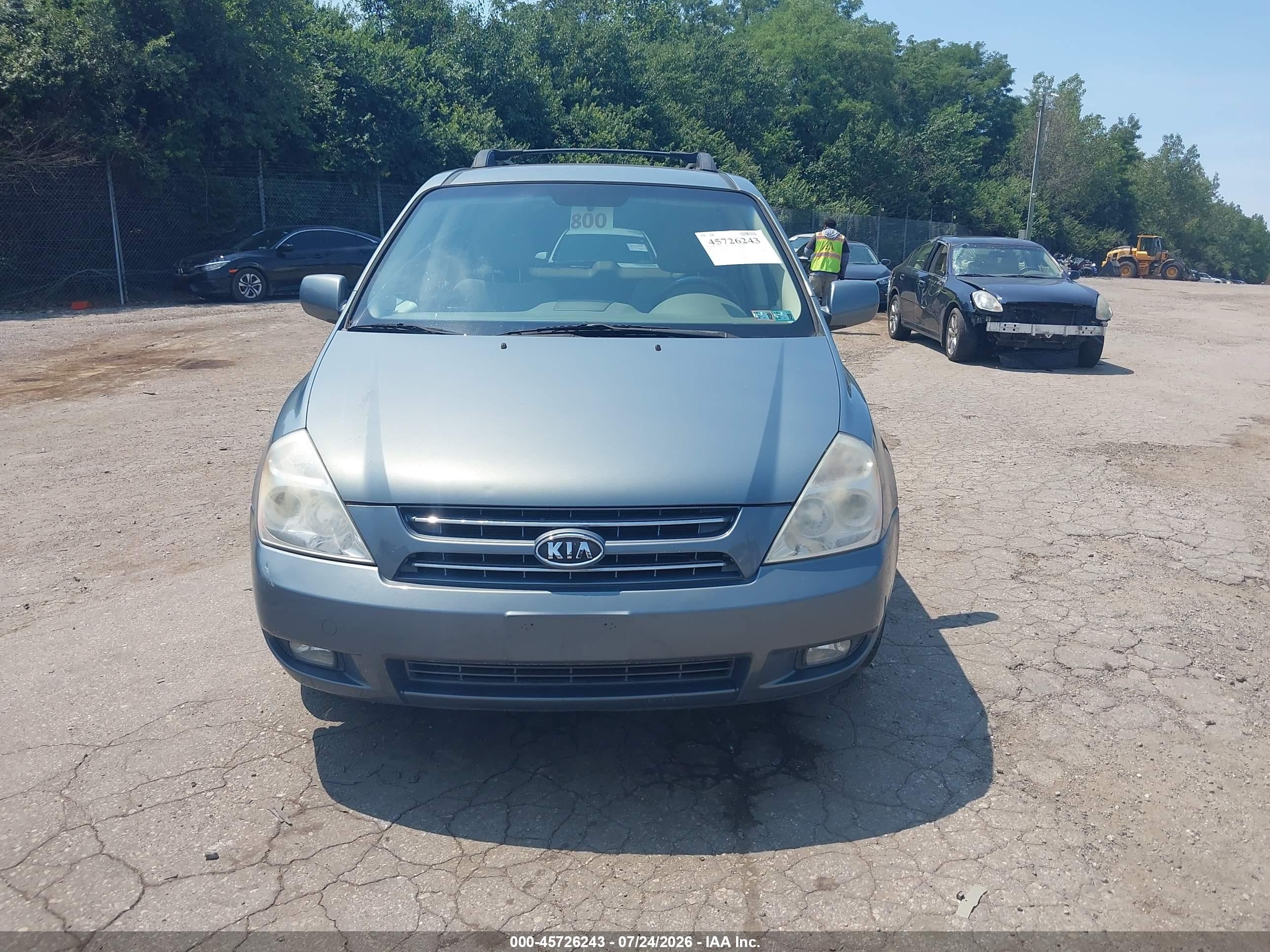 2008 Kia Sedona Ex Light Blue vin: KNDMB233486203608
